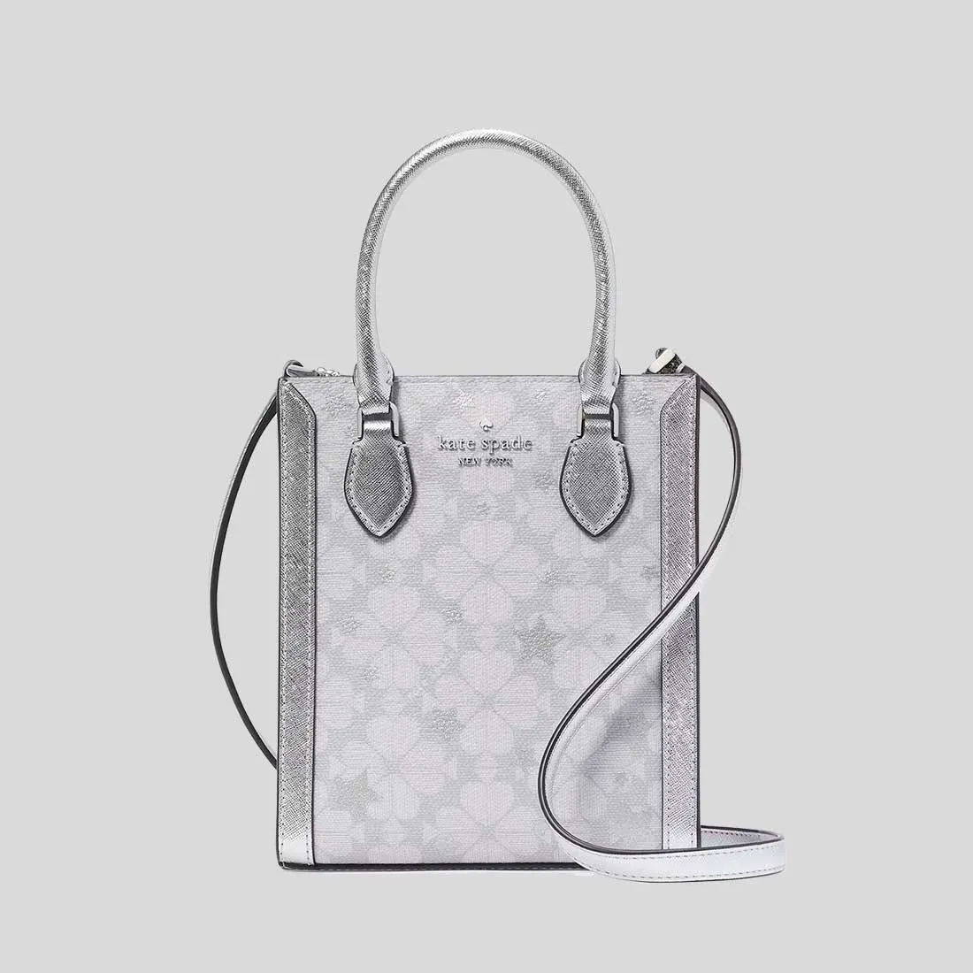Kate Spade Bags KATE SPADE Spade Flower Star Toss Small Tote Platinum Grey Multi KJ957