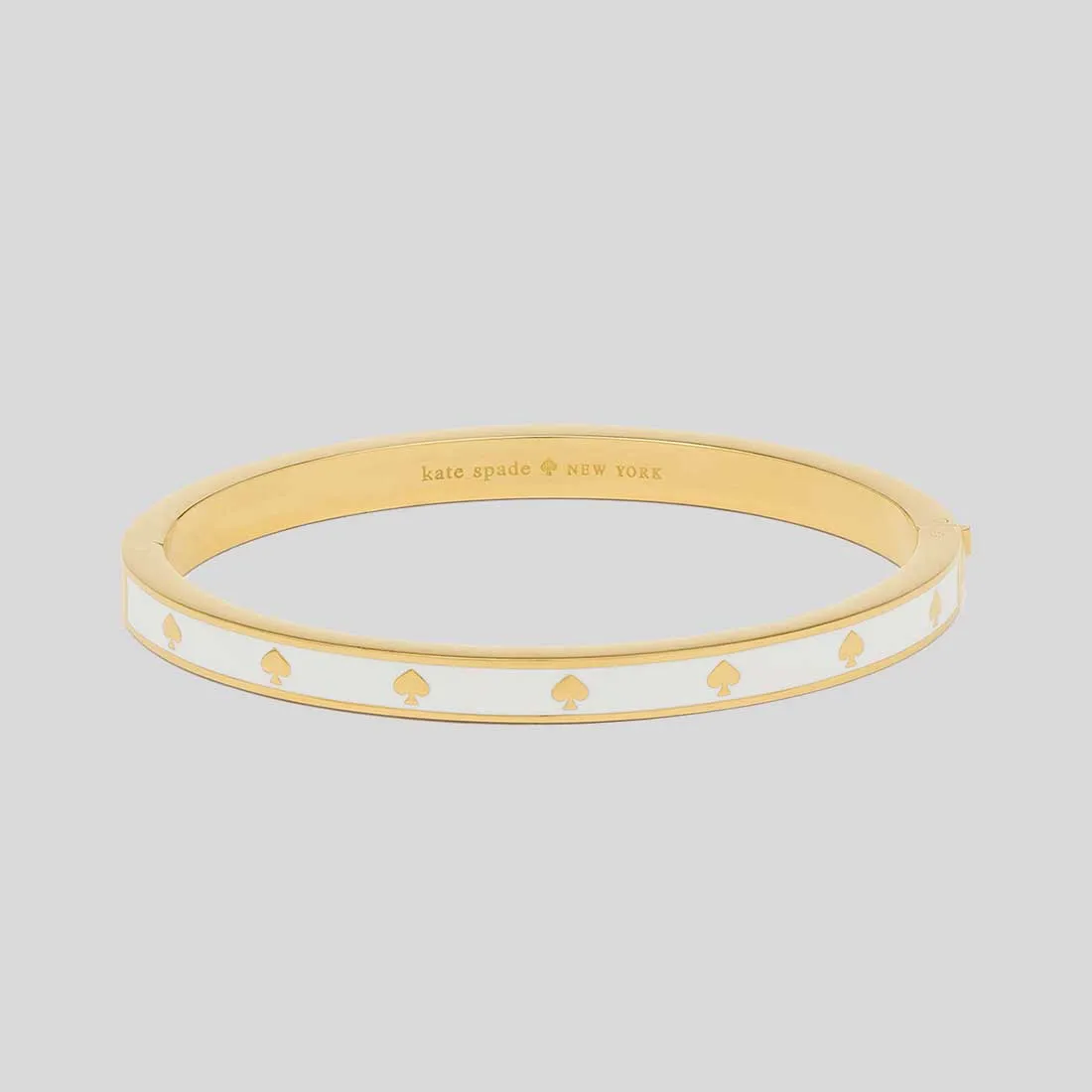 Kate Spade Bags KATE SPADE Spot The Spade Enamel Hinged Bangle White KJ727