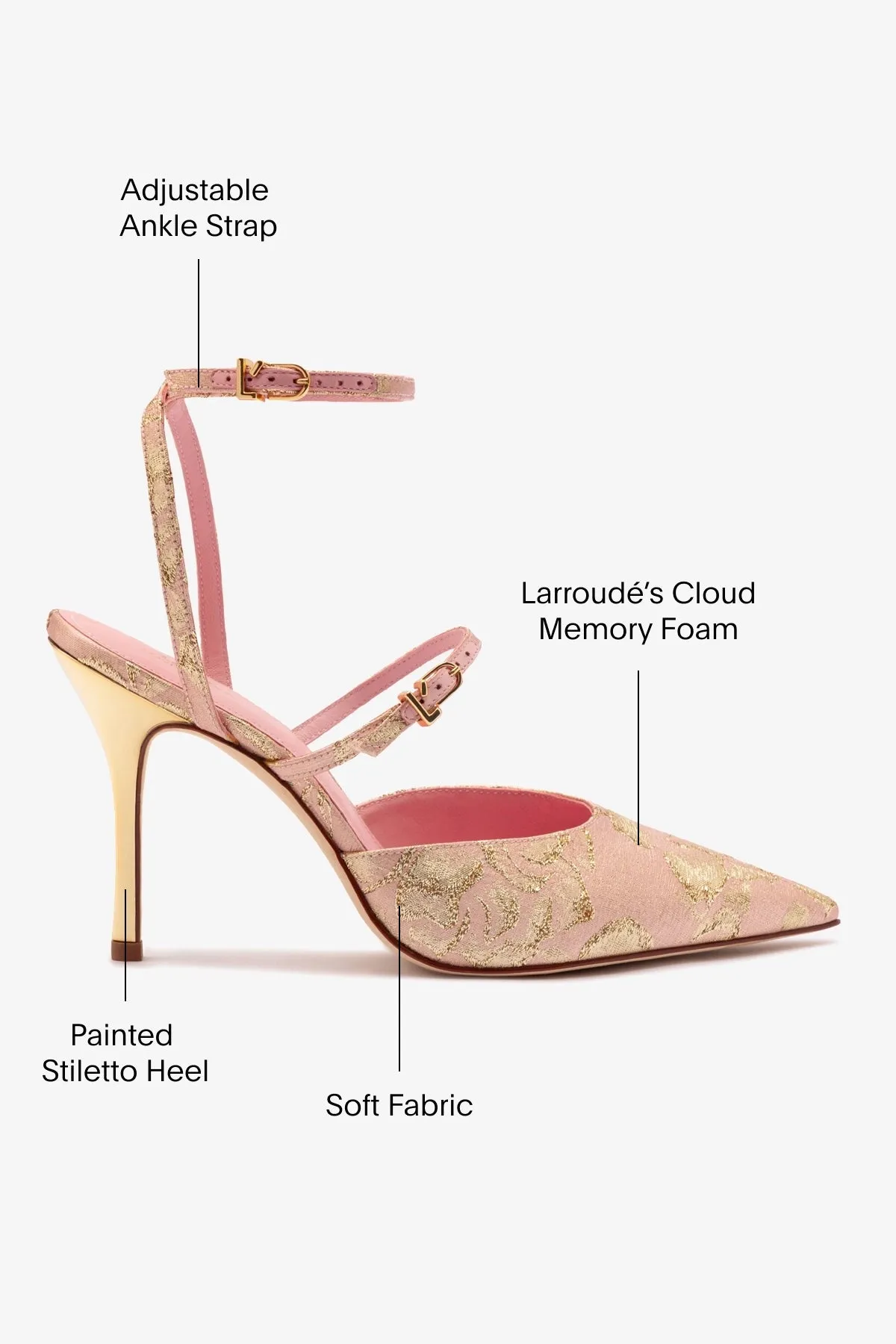 Larroudé for LoveShackFancy Kris Pump In Sand Brocade