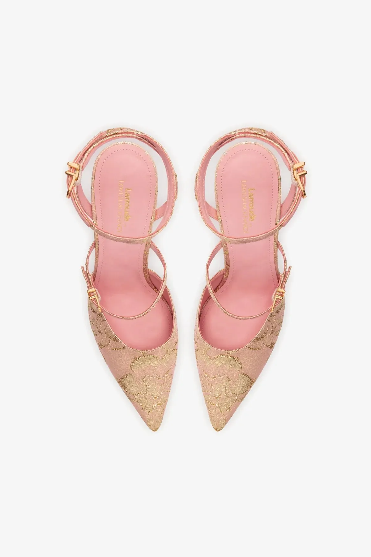 Larroudé for LoveShackFancy Kris Pump In Sand Brocade
