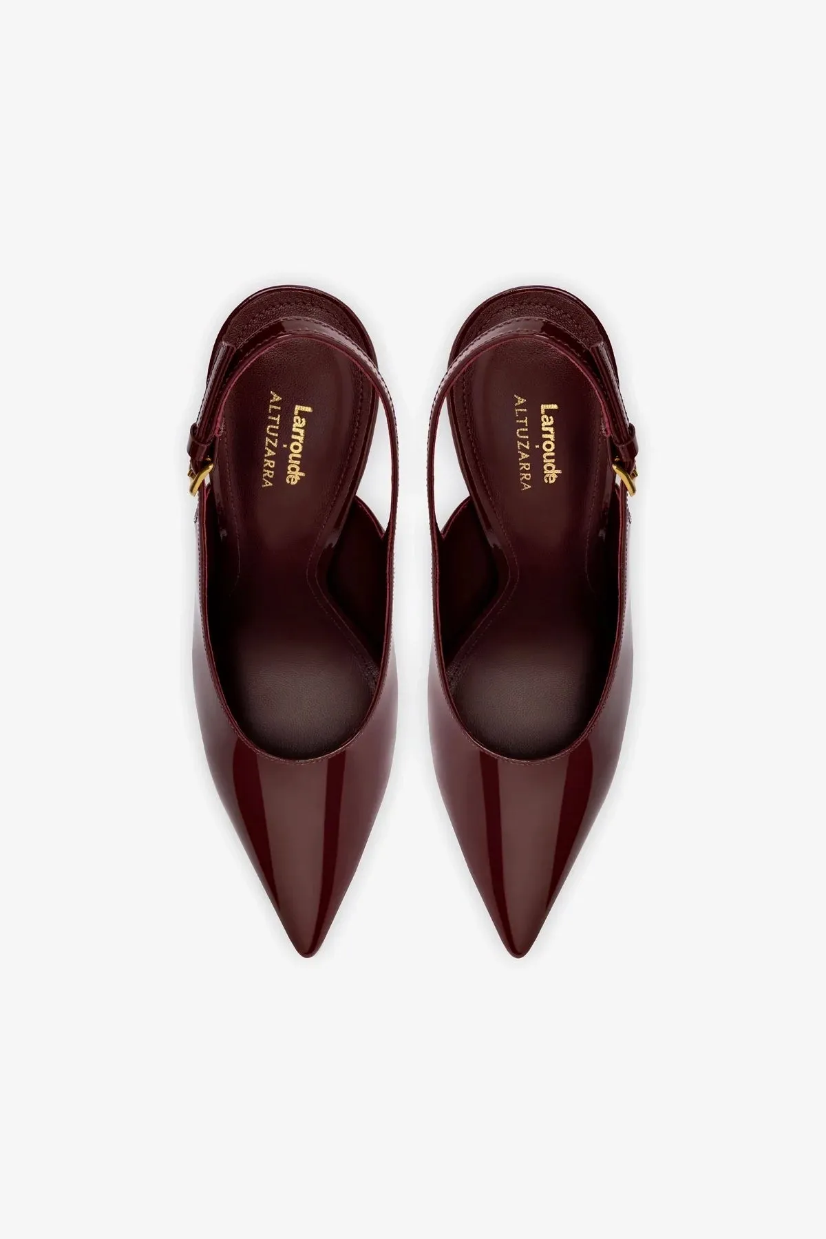 Larroudé x Altuzarra Pump In Burgundy Patent Leather