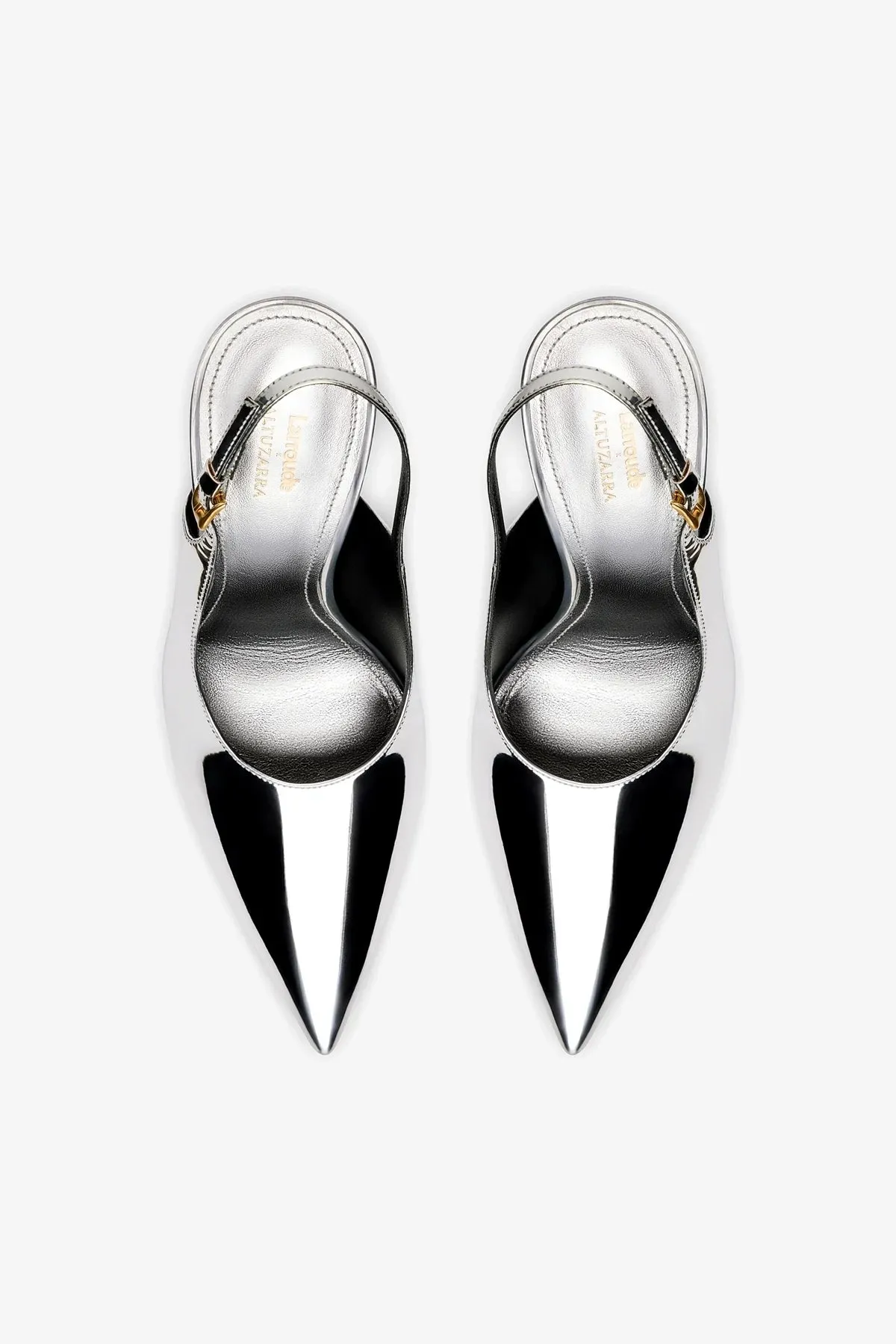 Larroudé x Altuzarra Pump In Silver Specchio