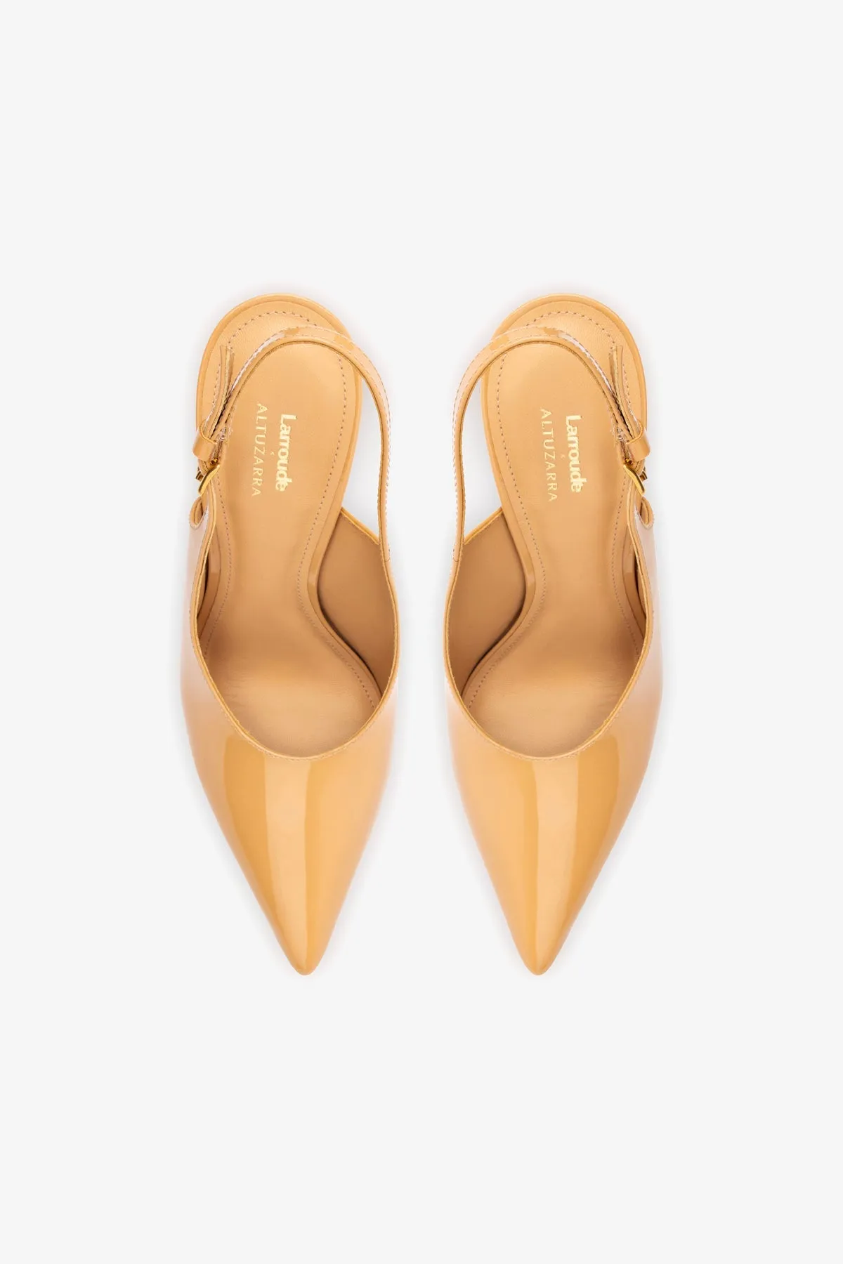 Larroudé x Altuzarra Pump In Tan Patent Leather