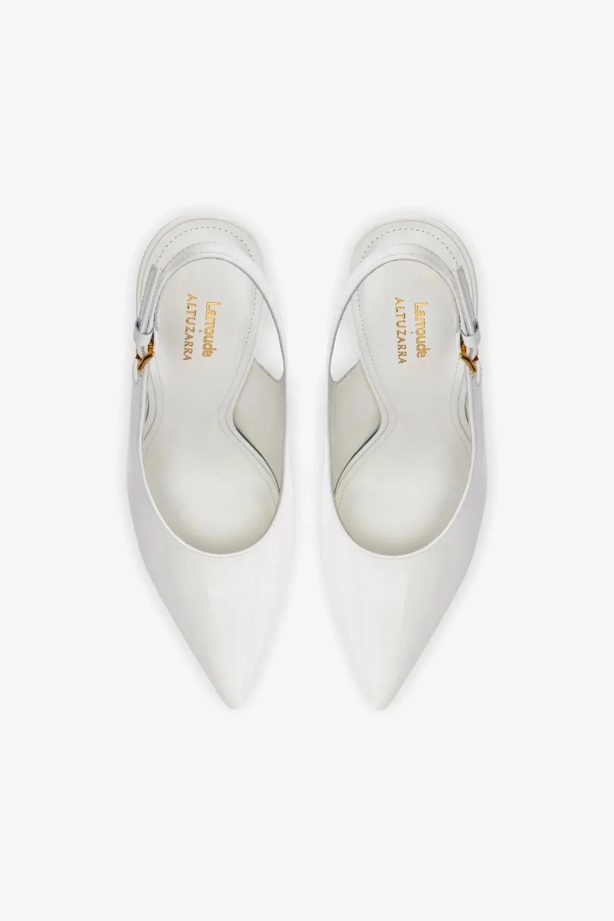 Larroudé x Altuzarra Pump In White Patent Leather