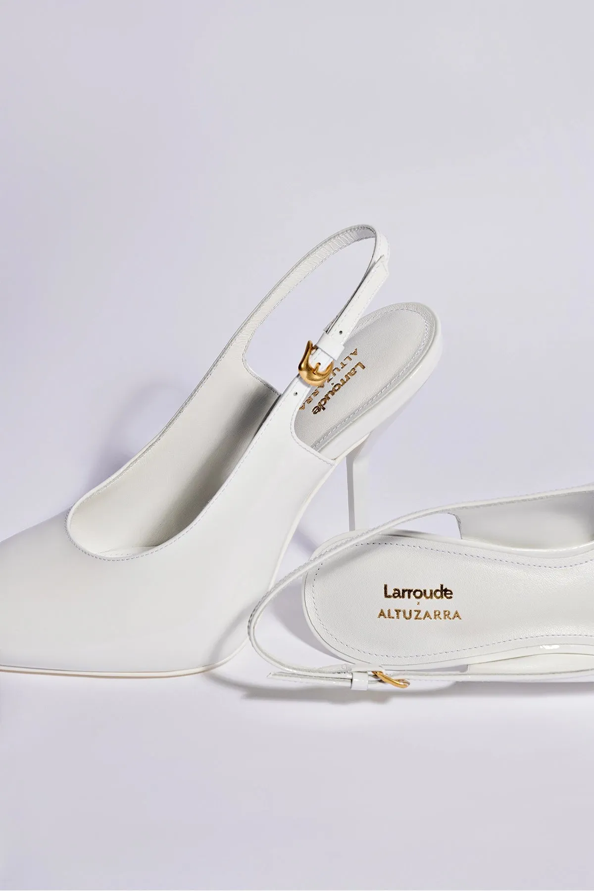 Larroudé x Altuzarra Pump In White Patent Leather