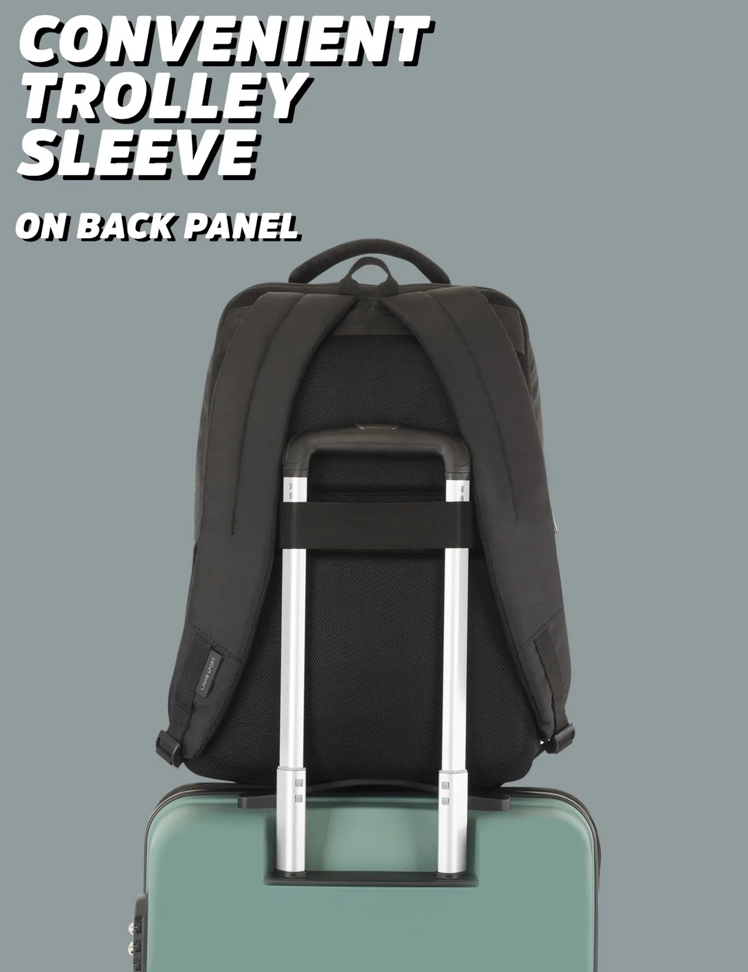 Lavie Sport Armour 24L Laptop Backpack with Trolley sleeve For Men & Women P. Blue
