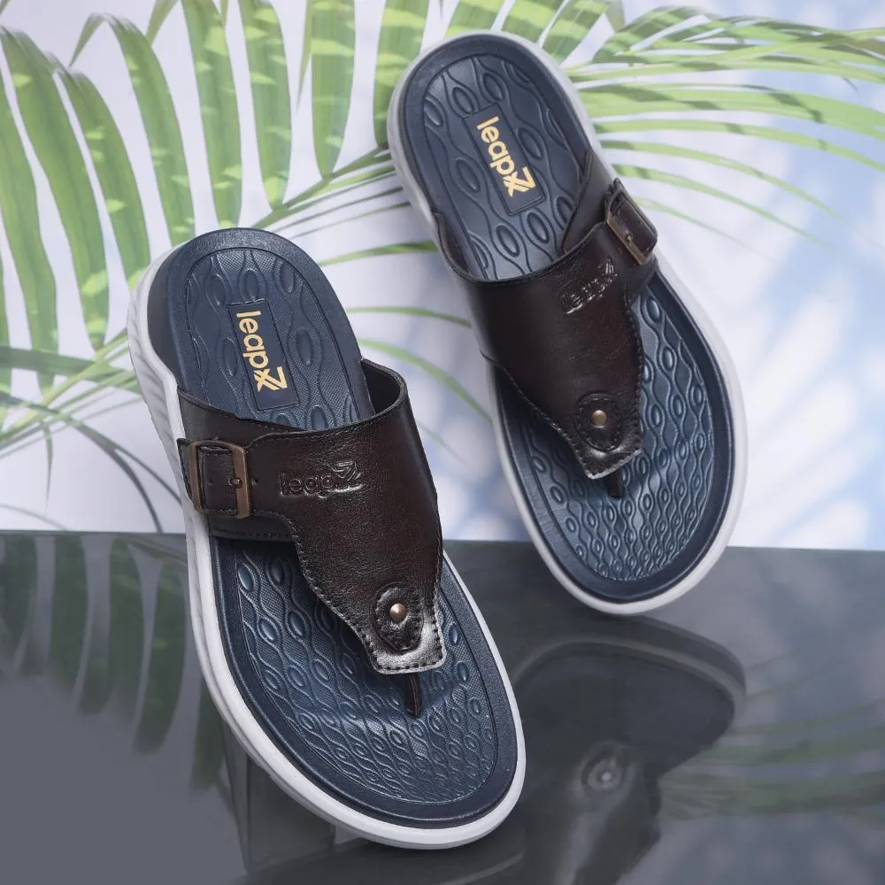 Leap7x By Liberty Mens CHARLY-1E Dark Brown Casual Slippers