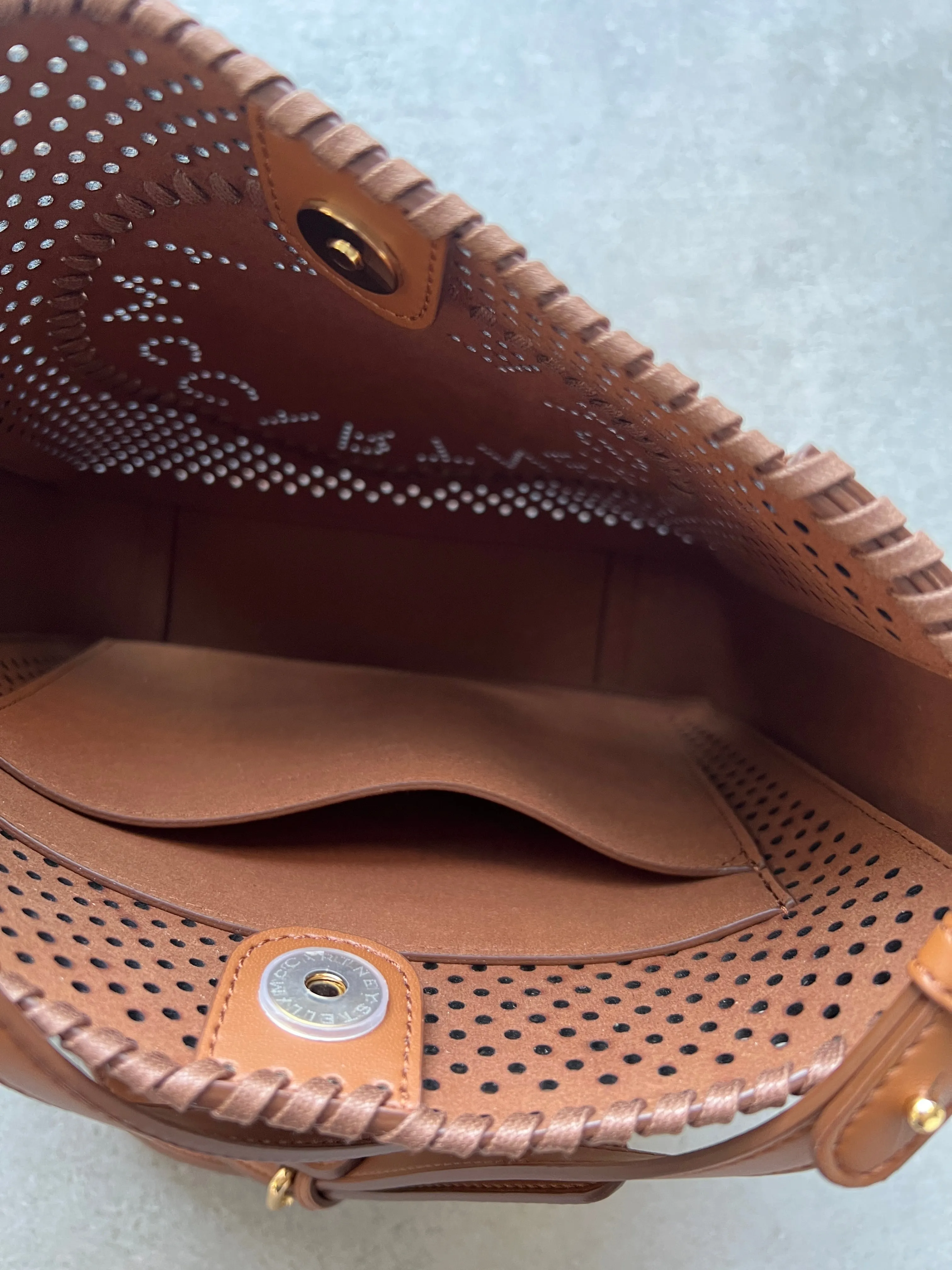 Logo Hobo Perforated, Cuoio Bags_Stella Mccartney_Bags