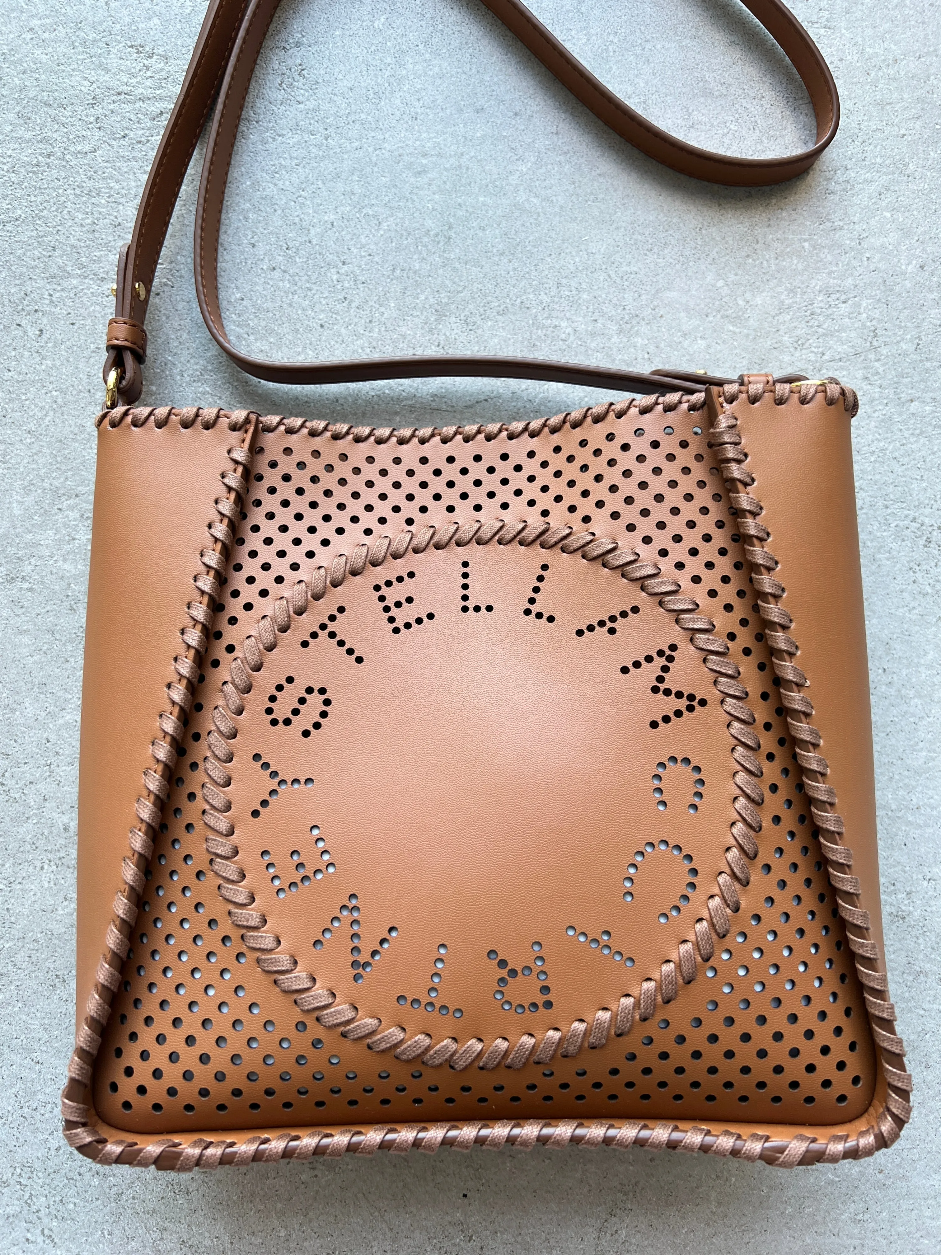Logo Hobo Perforated, Cuoio Bags_Stella Mccartney_Bags