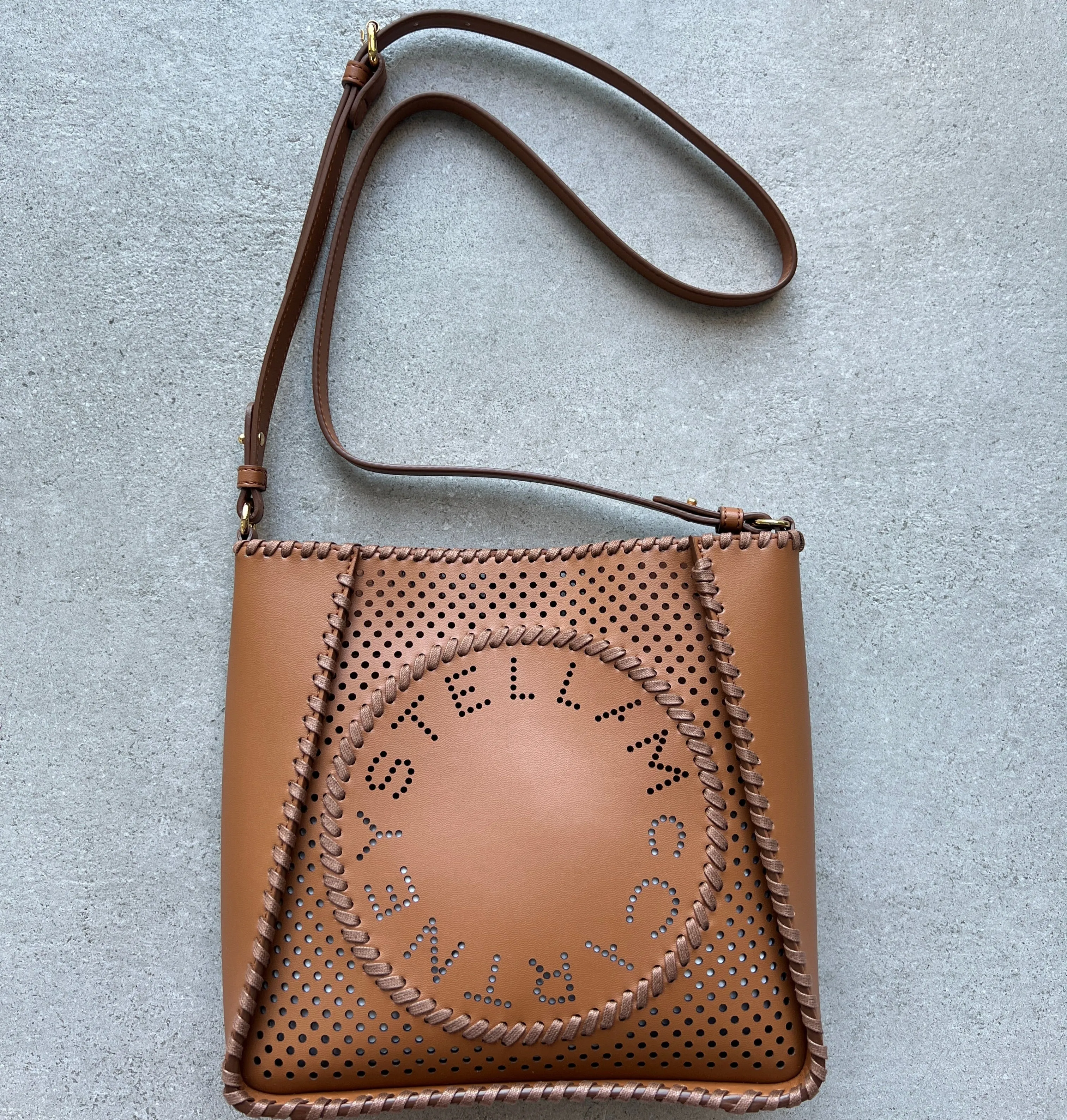 Logo Hobo Perforated, Cuoio Bags_Stella Mccartney_Bags
