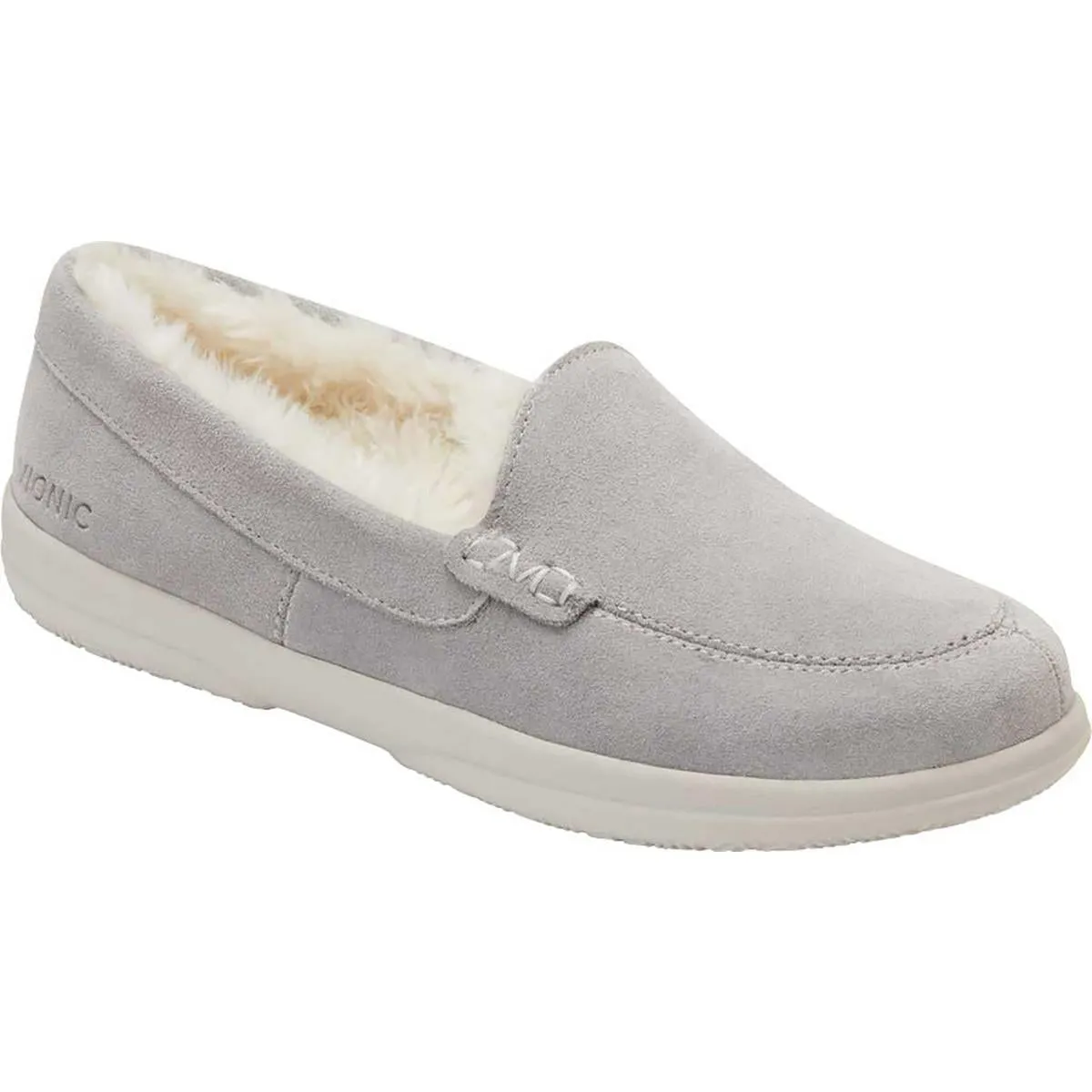 Lynez Womens Faux Fur Lined Loafer Slippers