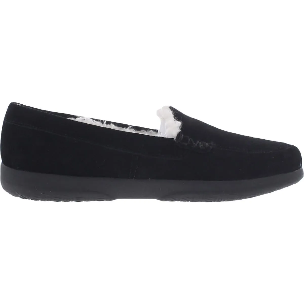 Lynez Womens Faux Fur Lined Loafer Slippers