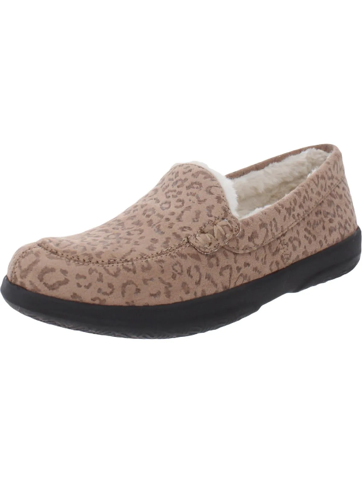 Lynez Womens Faux Fur Lined Loafer Slippers