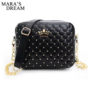 Mara's Dream Small Women Bag Fashion Handbag With Crown Mini Rivet Shoulder Bag Women Messenger Bag 2019 Hot Sale Fashion Nova Bags