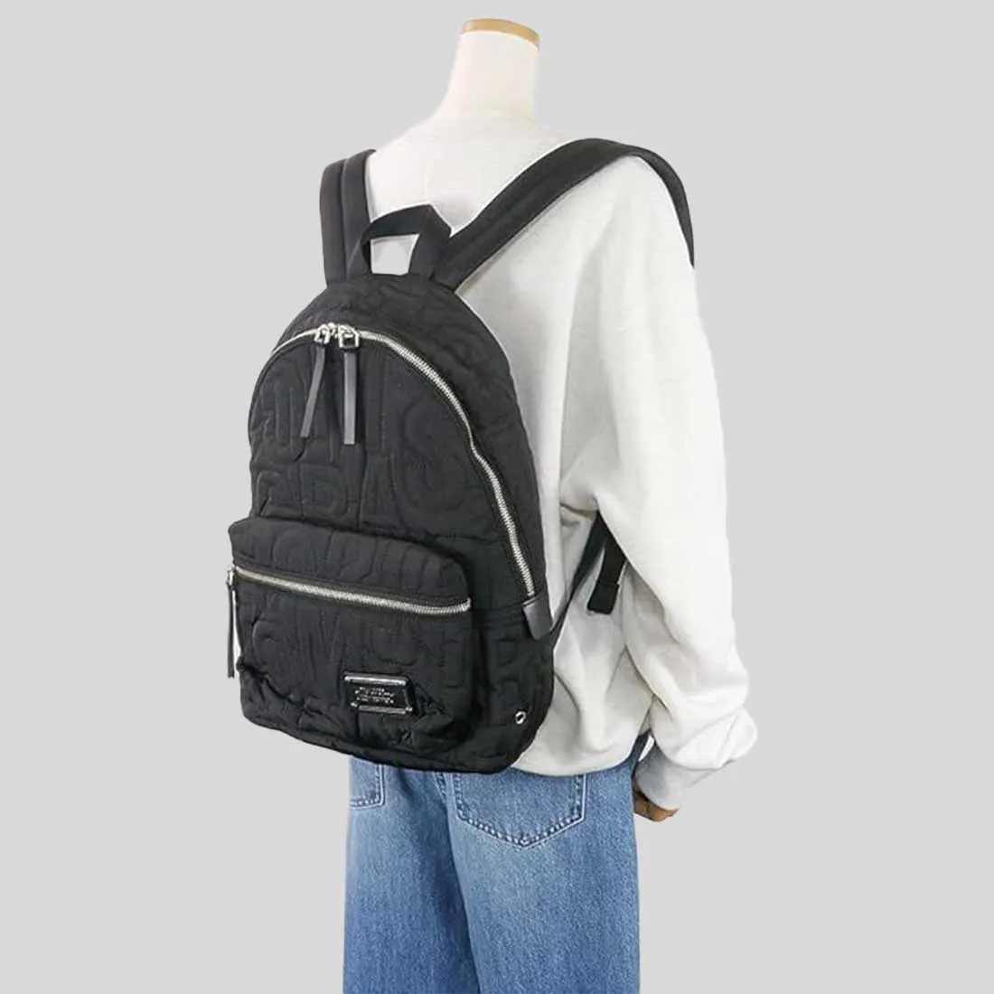 Marc Jacobs Bags MARC JACOBS Nylon Jumbled Logo Backpack Black 4S4HBP001H02