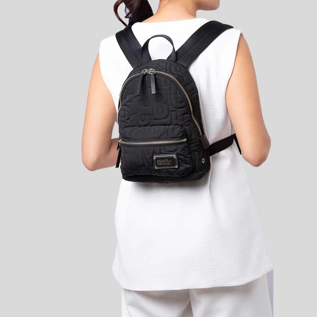 Marc Jacobs Bags MARC JACOBS Nylon Jumbled Logo Small Backpack Black 4S4HBP002H02