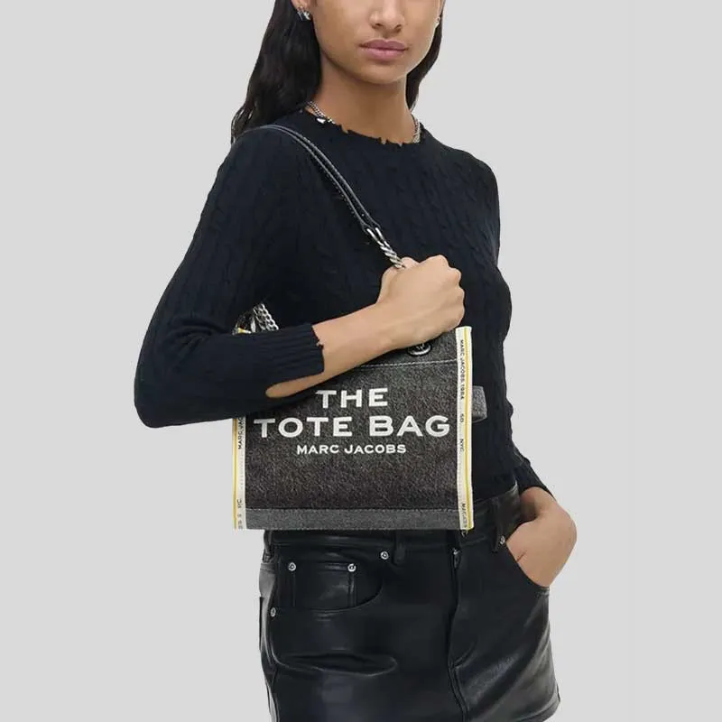 Marc Jacobs Bags MARC JACOBS The Denim Chain Small Tote Bag Black Wash 2F4HTT029H05