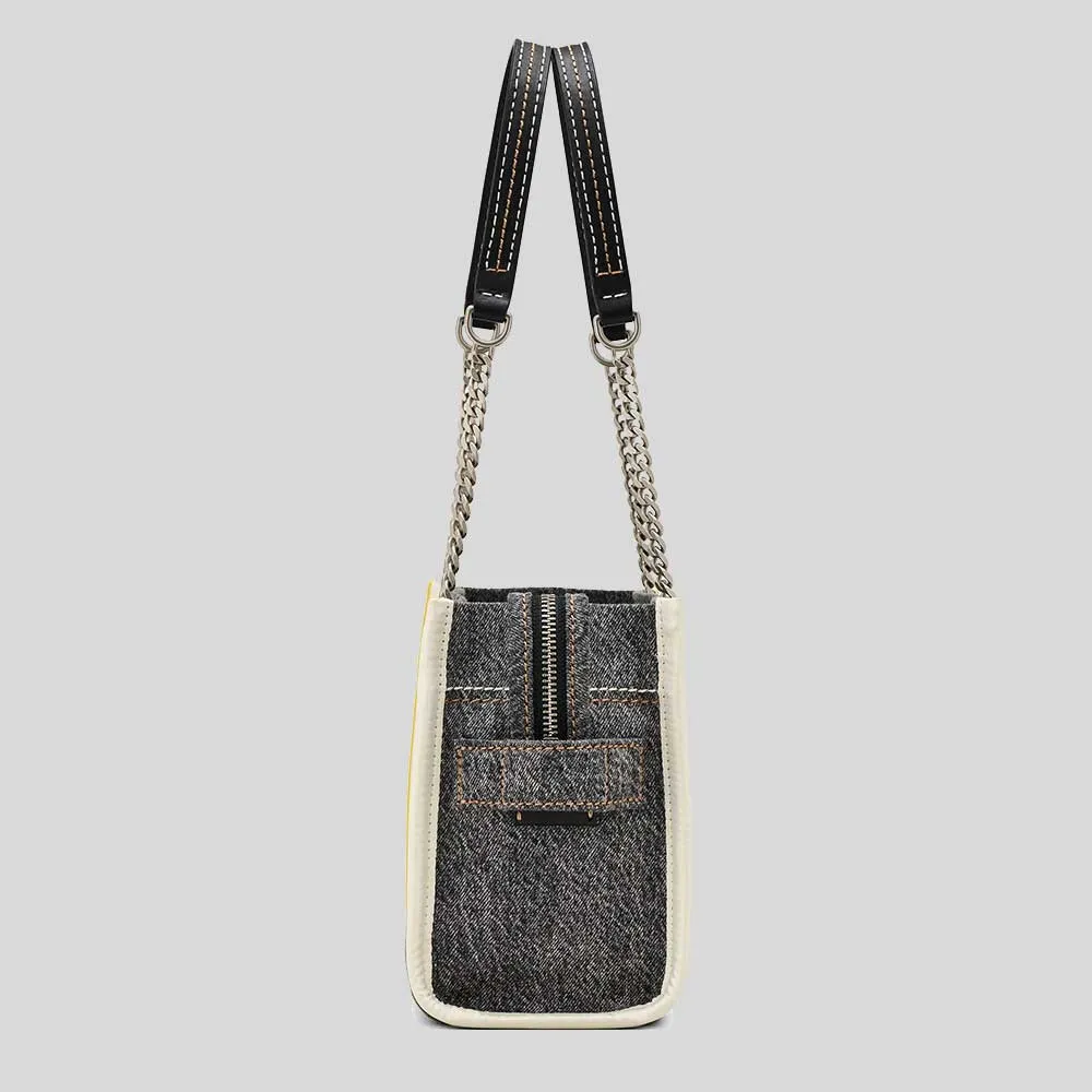 Marc Jacobs Bags MARC JACOBS The Denim Chain Small Tote Bag Black Wash 2F4HTT029H05