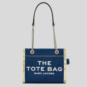 Marc Jacobs Bags MARC JACOBS The Denim Chain Small Tote Bag Dark Wash 2F4HTT029H05