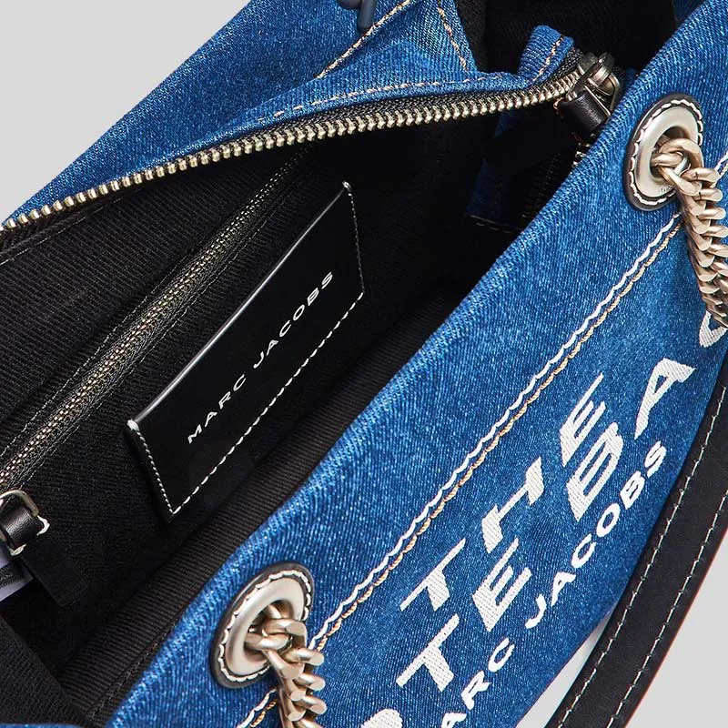 Marc Jacobs Bags MARC JACOBS The Denim Chain Small Tote Bag Dark Wash 2F4HTT029H05