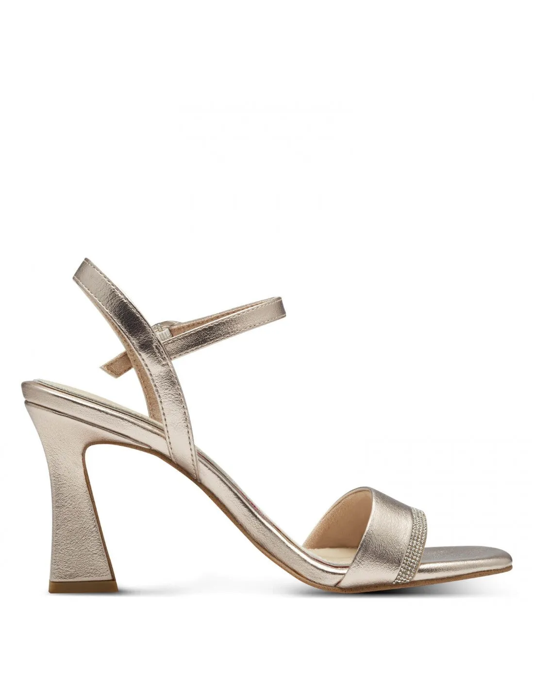 Marco Tozzi  Platinum Ankle Strap Heels