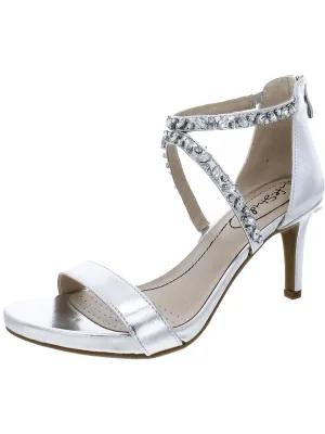 Memories Womens Faux Patent Strappy Heels