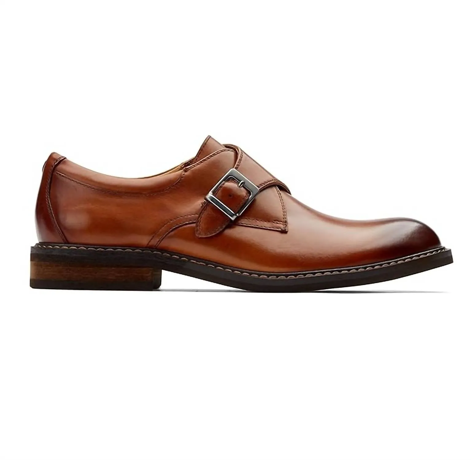 Men's Anders Monk Strap Shoes In Dark Tan