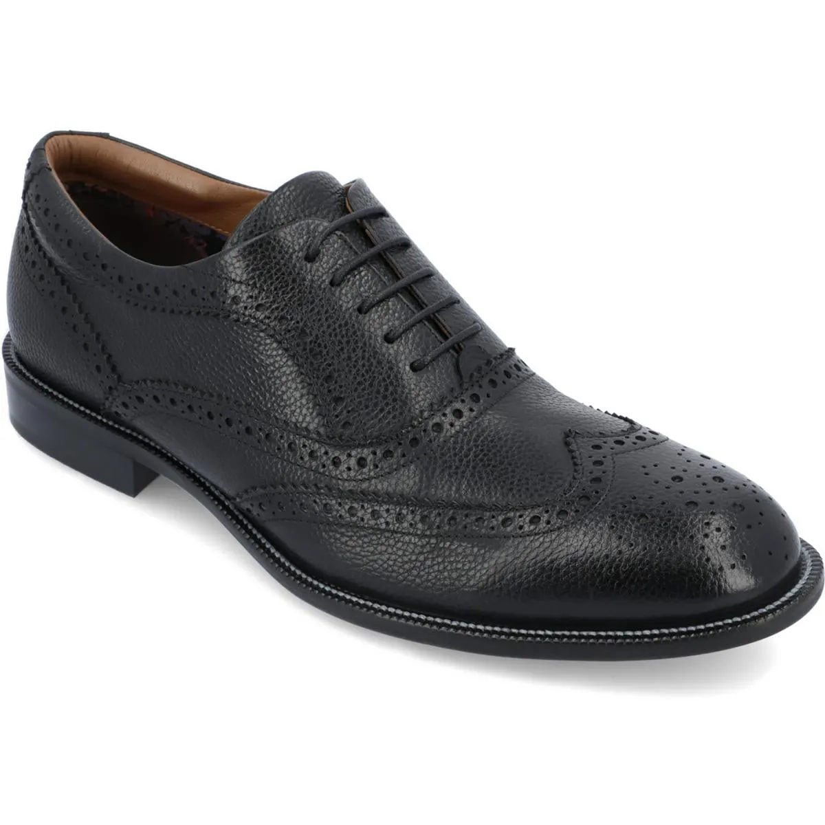 Mens Leather Round Toe Oxfords