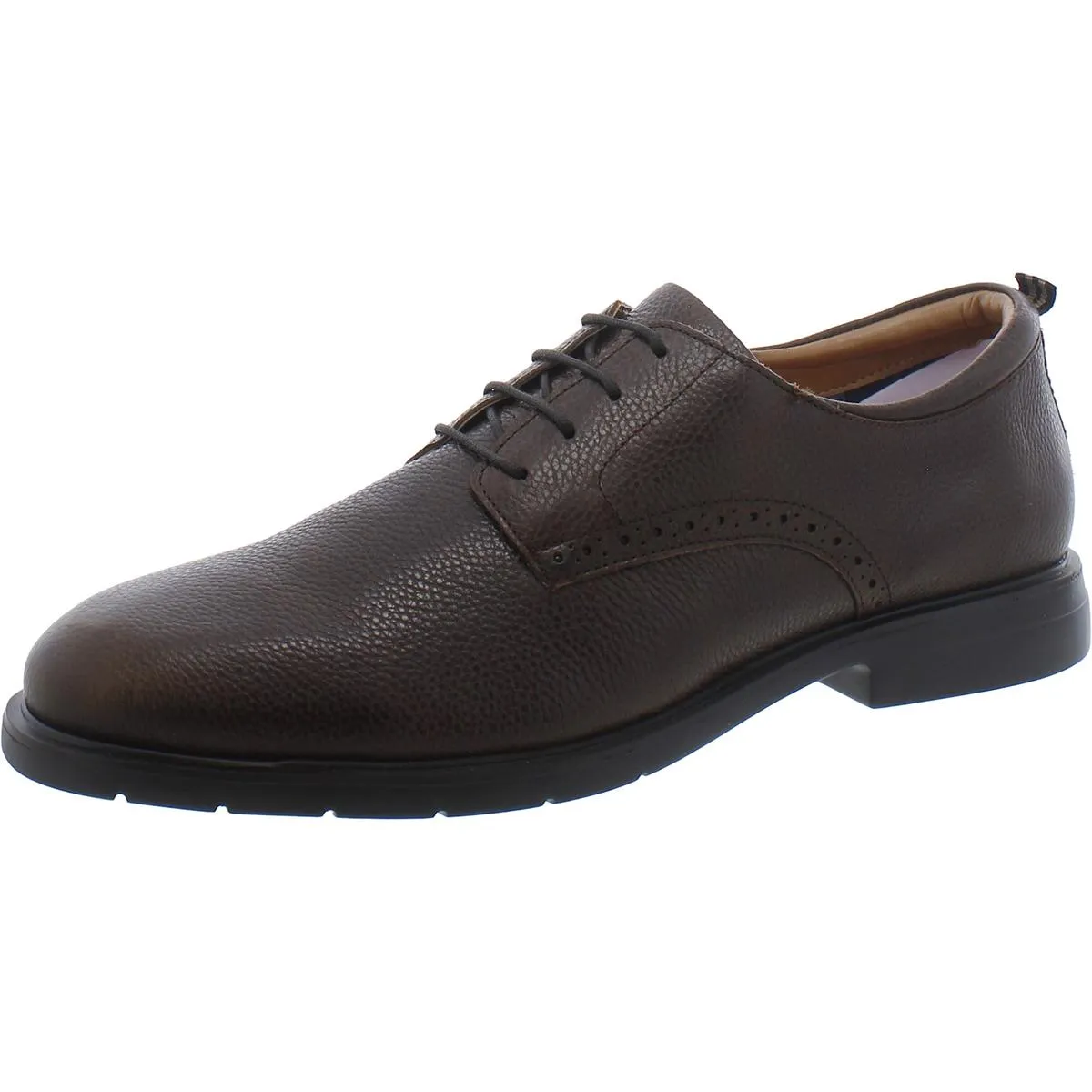 Mens Leather Round Toe Oxfords