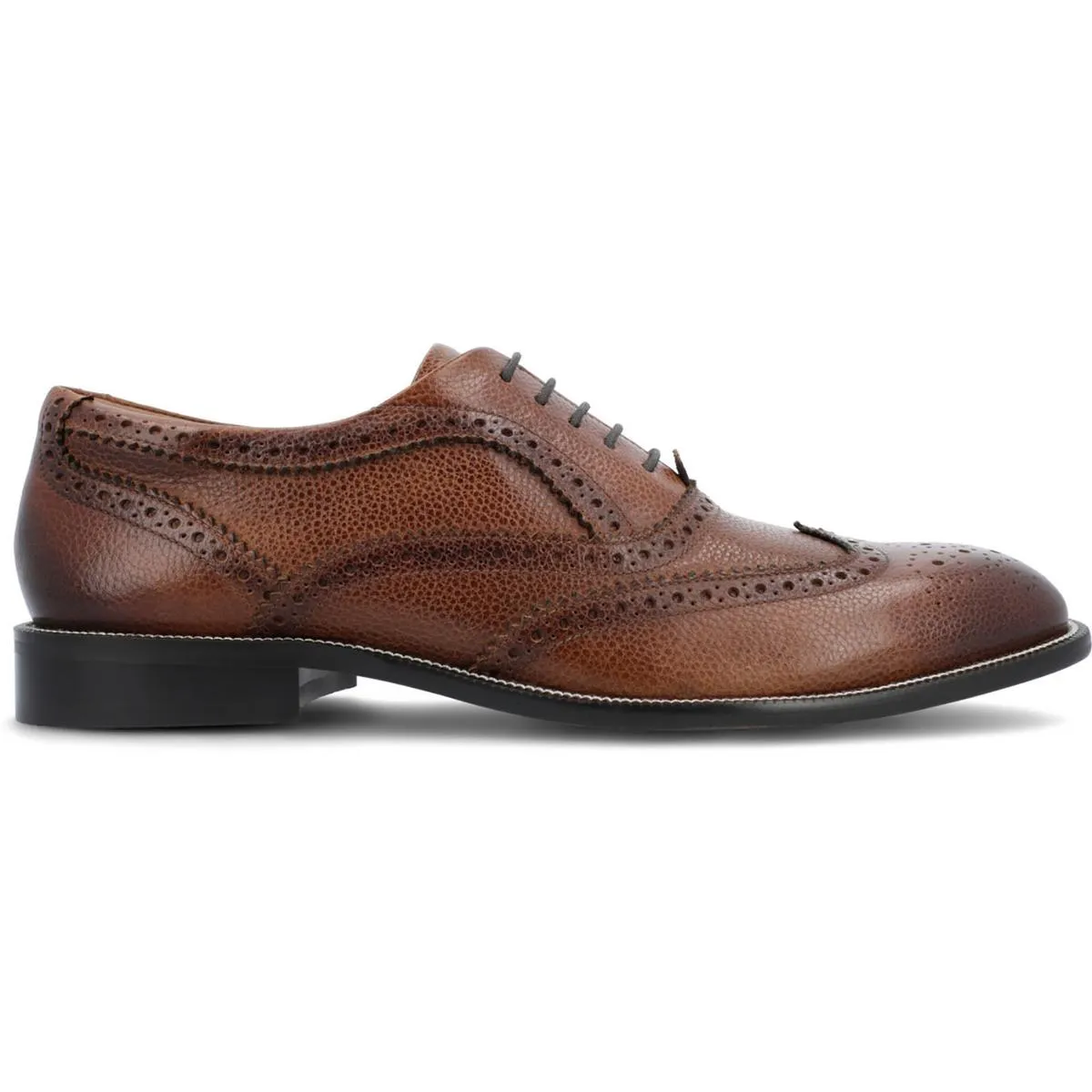 Mens Leather Round Toe Oxfords