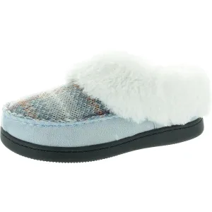 MINERVA Womens Faux Fur Lined Faux Fur Moccasin Slippers