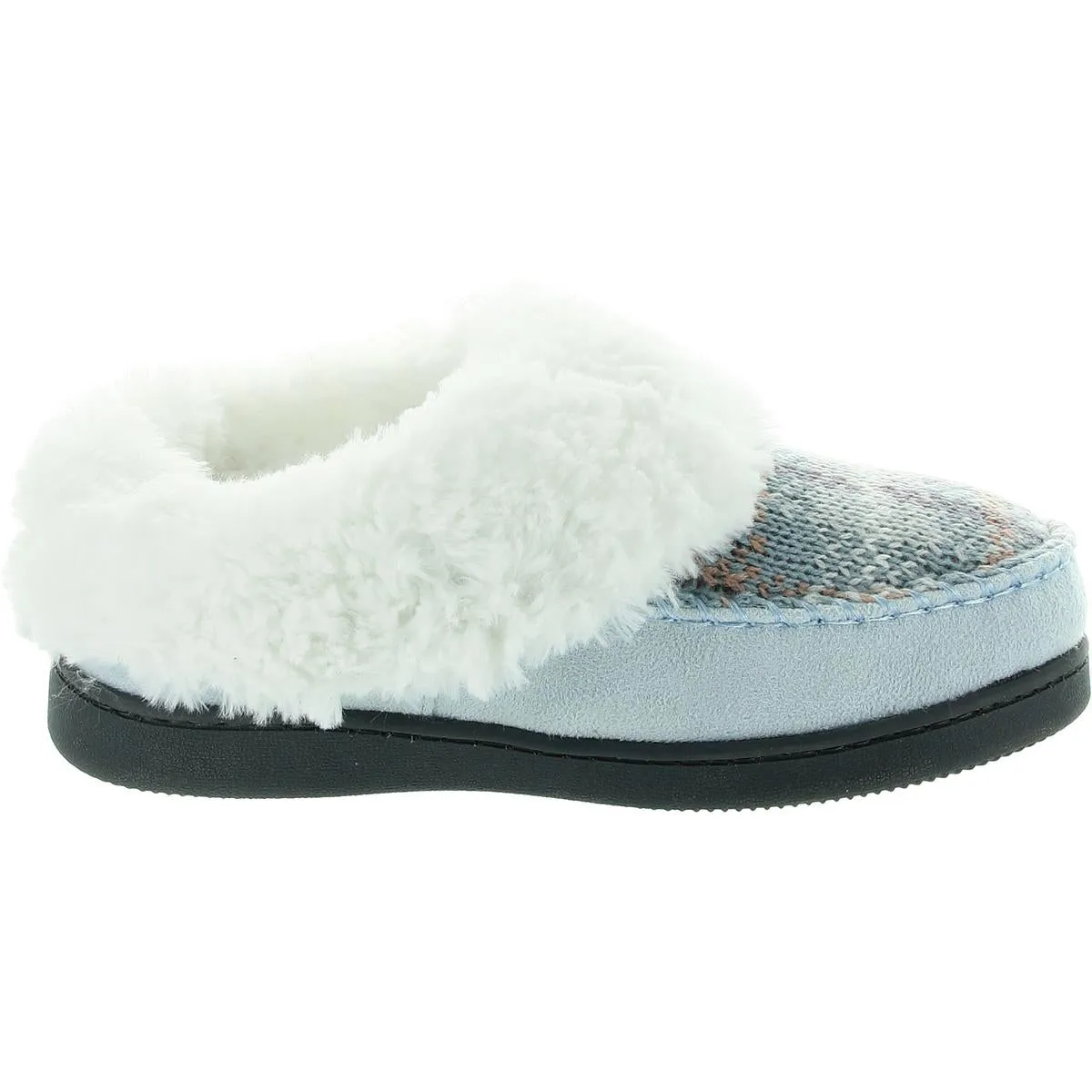 MINERVA Womens Faux Fur Lined Faux Fur Moccasin Slippers