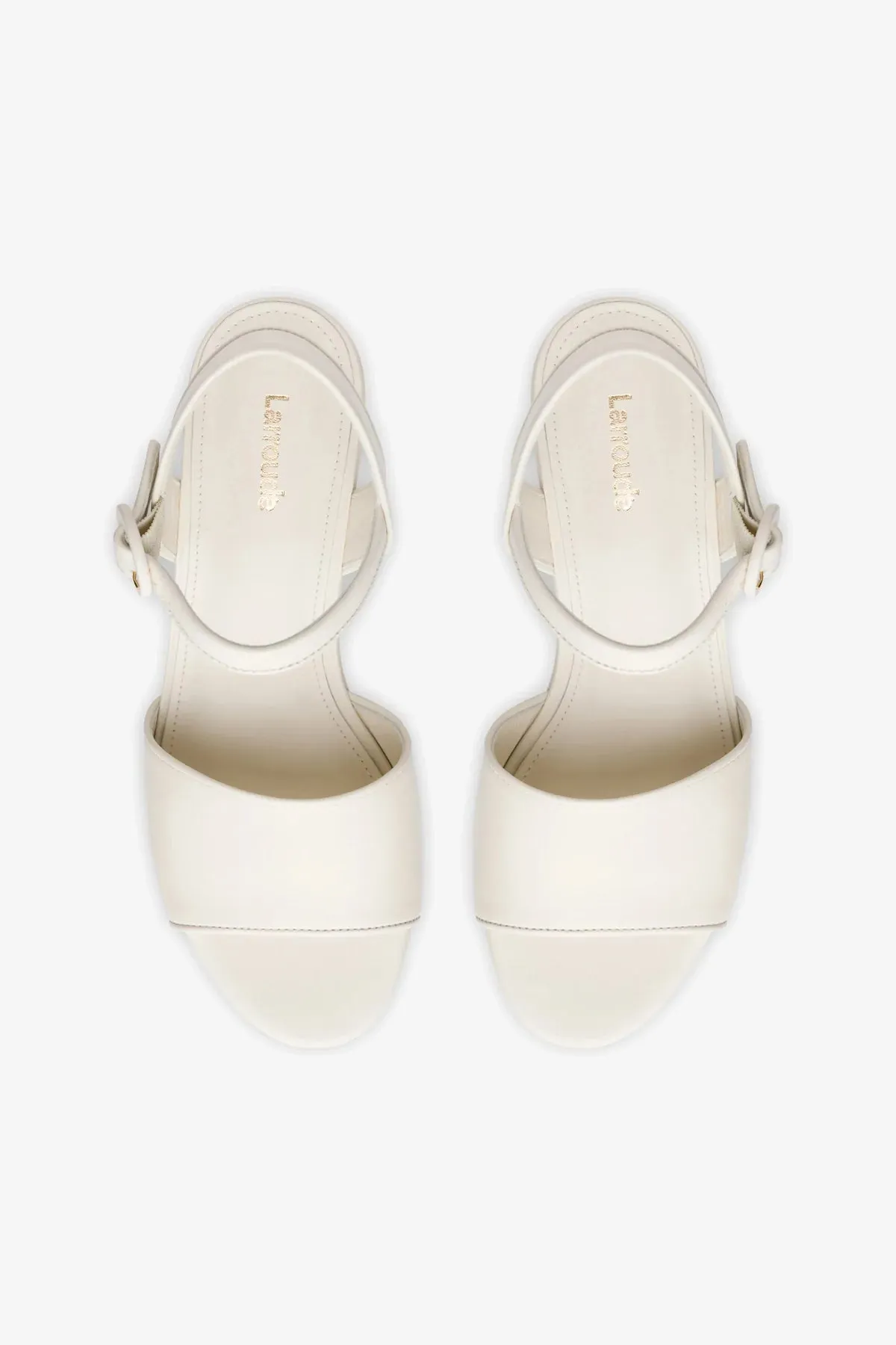 Miso Platform Strap Sandal In Ivory Leather