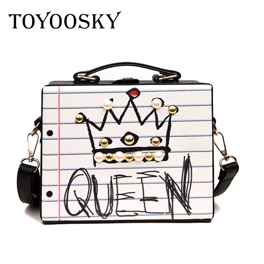 New arrival fashion letter diamonds pearl rivet box shape casual female handbag party purse ladies crossbody messenger bags SAC Fashion Nova Bags