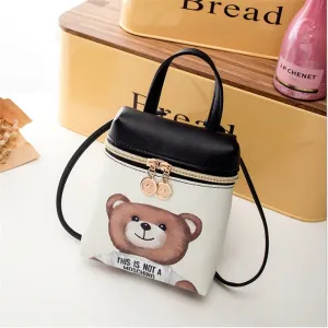 New Women's Mobile Phone Bag Cartoon Female Messenger Shoulder Bags Crossbody Cute Fashion Leather Bags Mini Bear Handbags Fashion Nova Bags