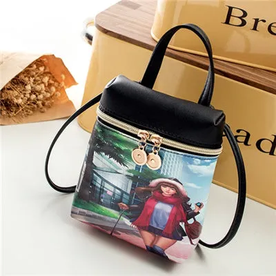 New Women's Mobile Phone Bag Cartoon Female Messenger Shoulder Bags Crossbody Cute Fashion Leather Bags Mini Bear Handbags Fashion Nova Bags