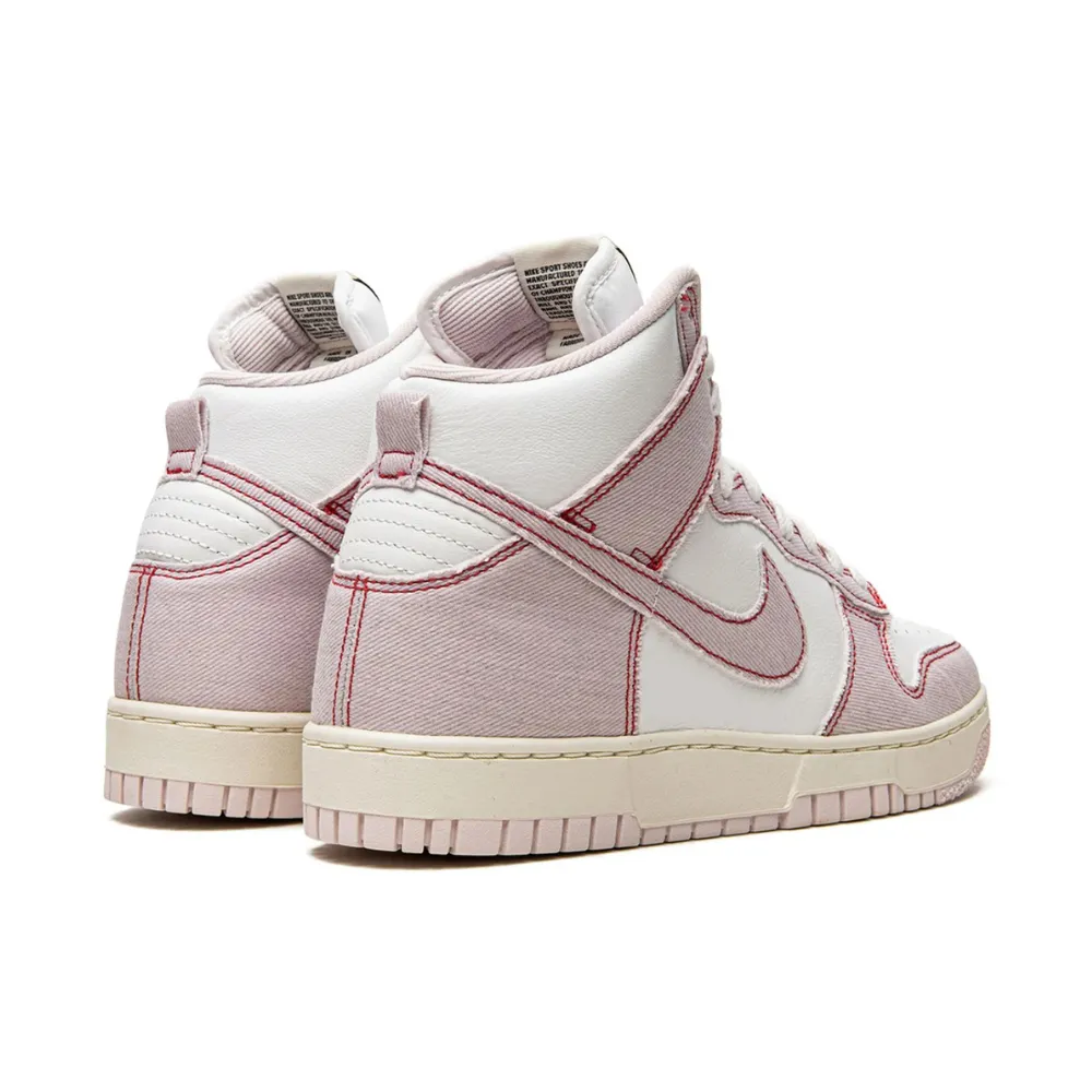 Nike Dunk High 1985 Barely Rose Denim Light Pink White Red Nike Dunk