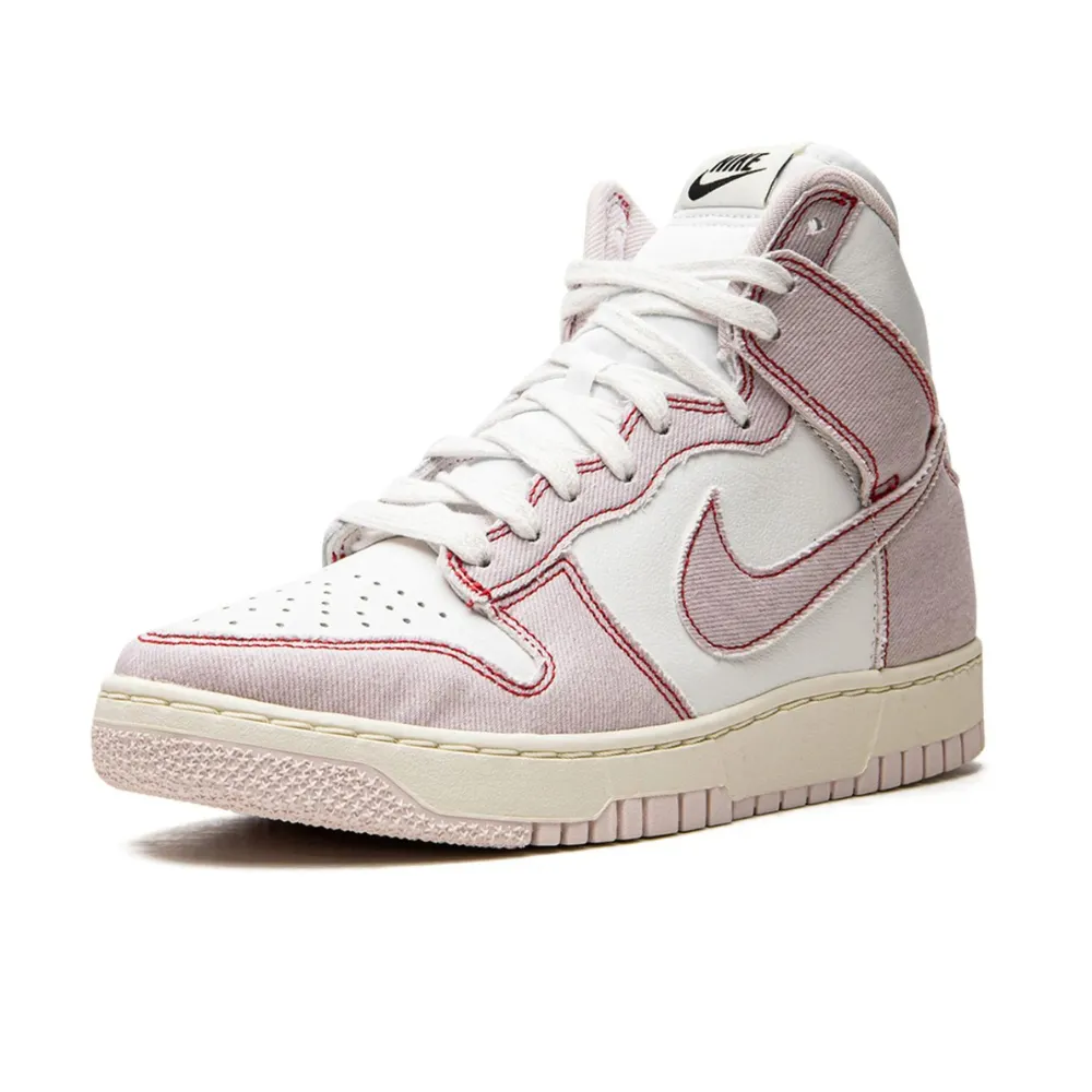 Nike Dunk High 1985 Barely Rose Denim Light Pink White Red Nike Dunk