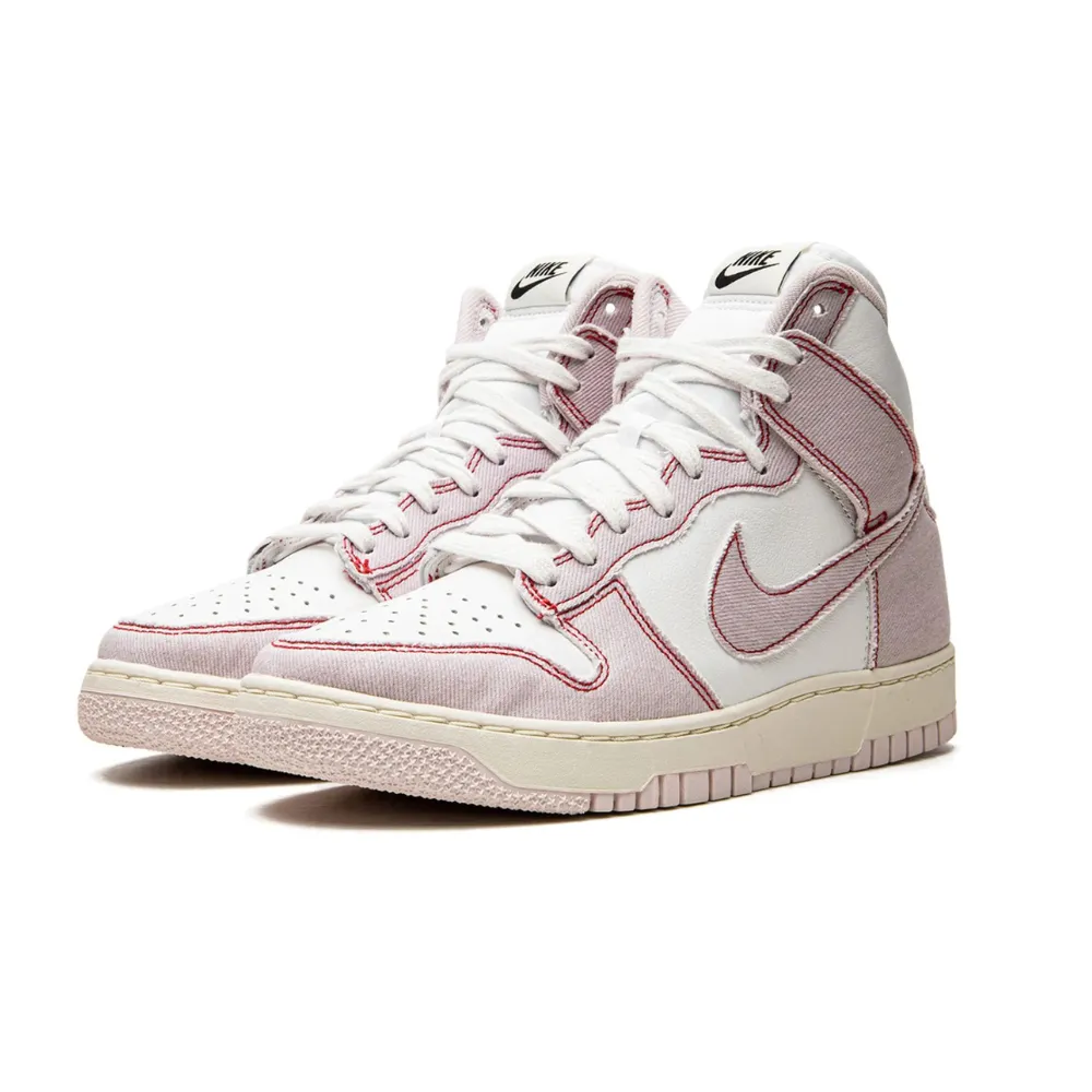 Nike Dunk High 1985 Barely Rose Denim Light Pink White Red Nike Dunk