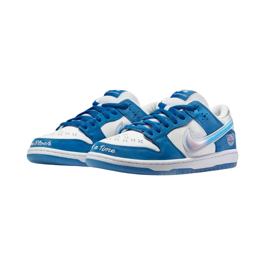 Nike SB Dunk Low Born X Raised One Block At A Time Deep Royal Blue White Nike Dunk