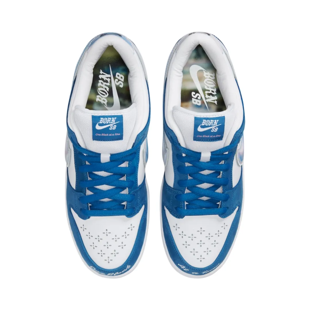 Nike SB Dunk Low Born X Raised One Block At A Time Deep Royal Blue White Nike Dunk