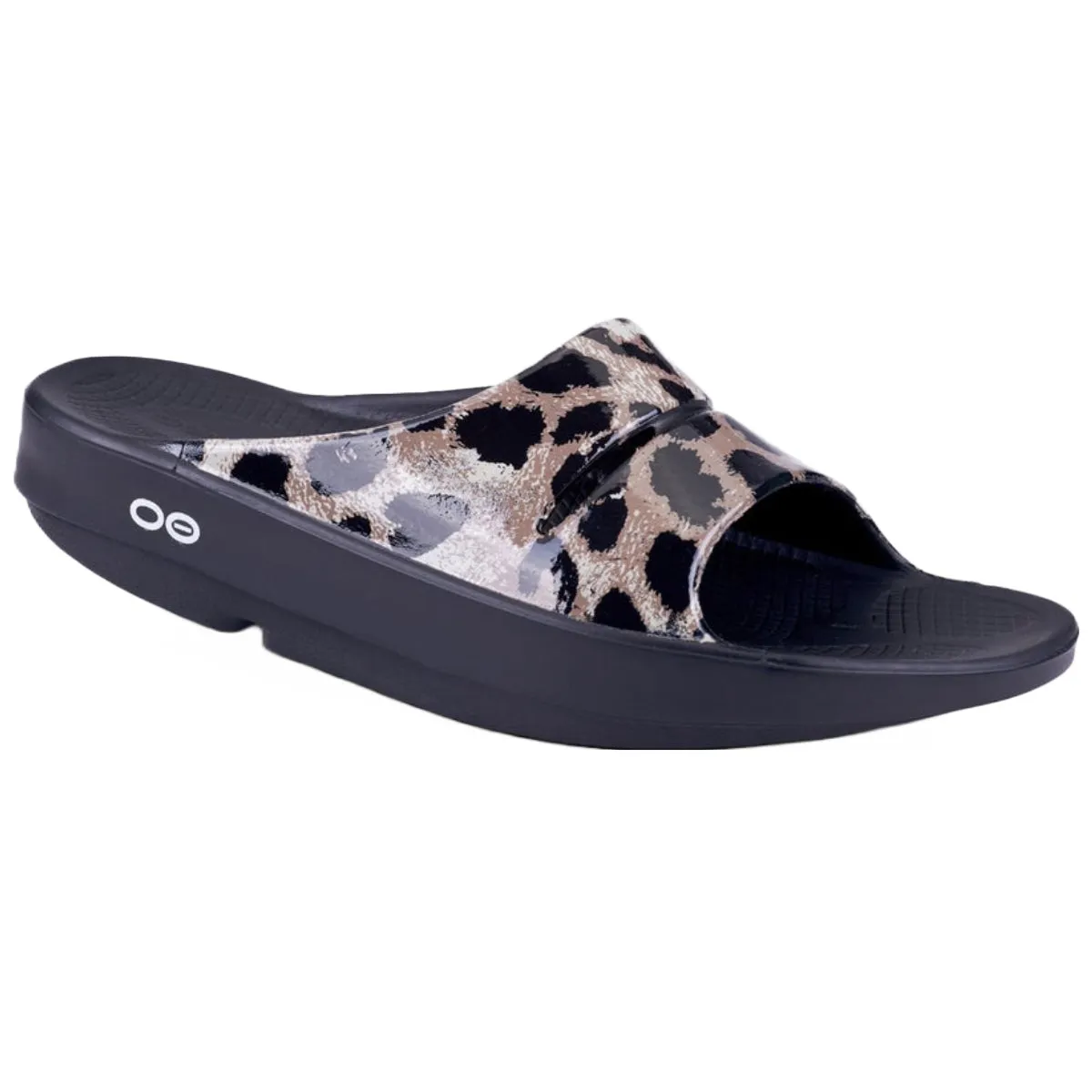 Oofos Women's Ooahh Luxe Slide Sandal - Leopard Shoes Oofos Women
