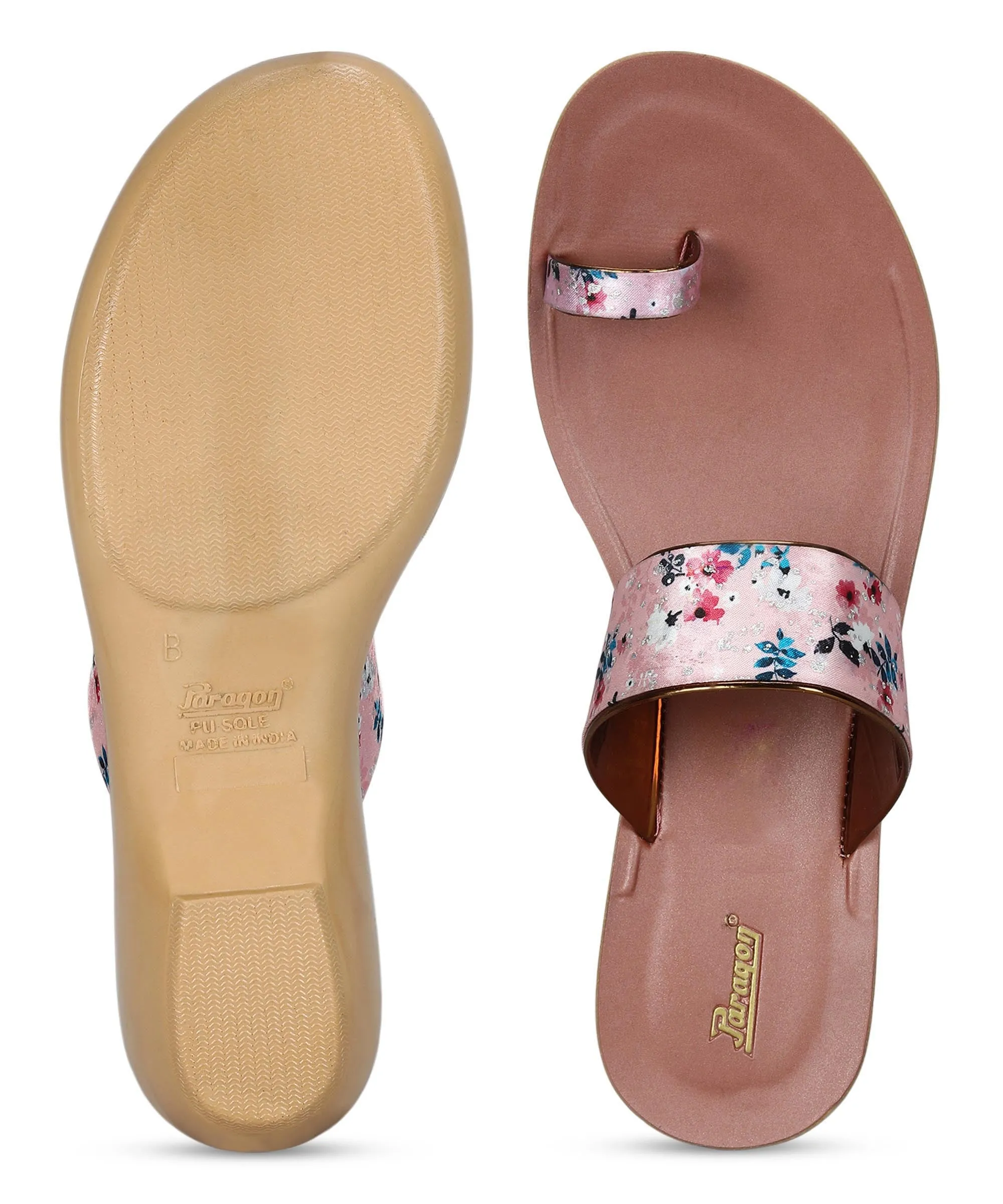 Paragon Women's Slip On Flat Peach Sandals | Durable Dailywear Sandals