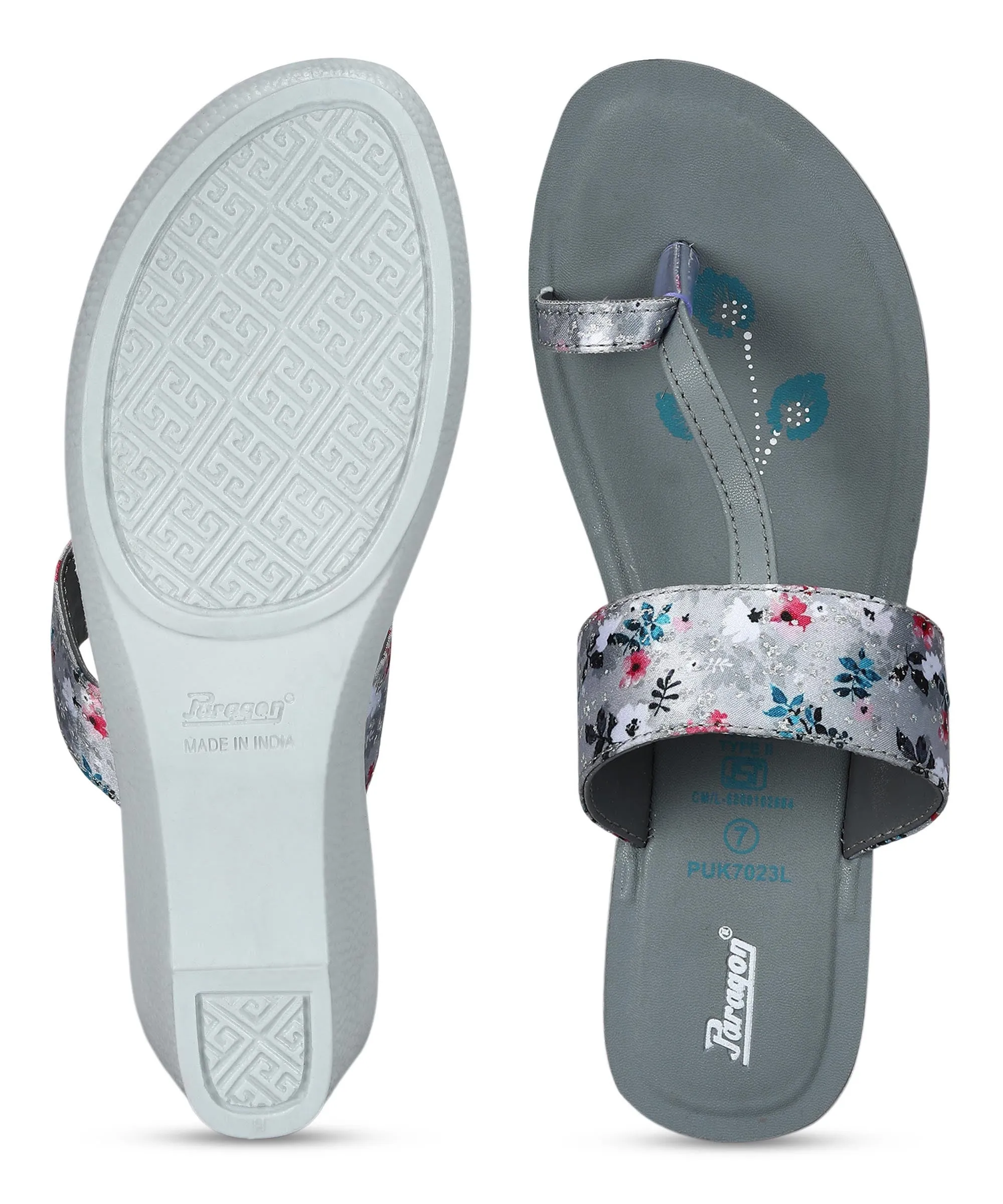 Paragon Women's Slip On Wedges Grey Sandal | Durable Dailywear Sandals