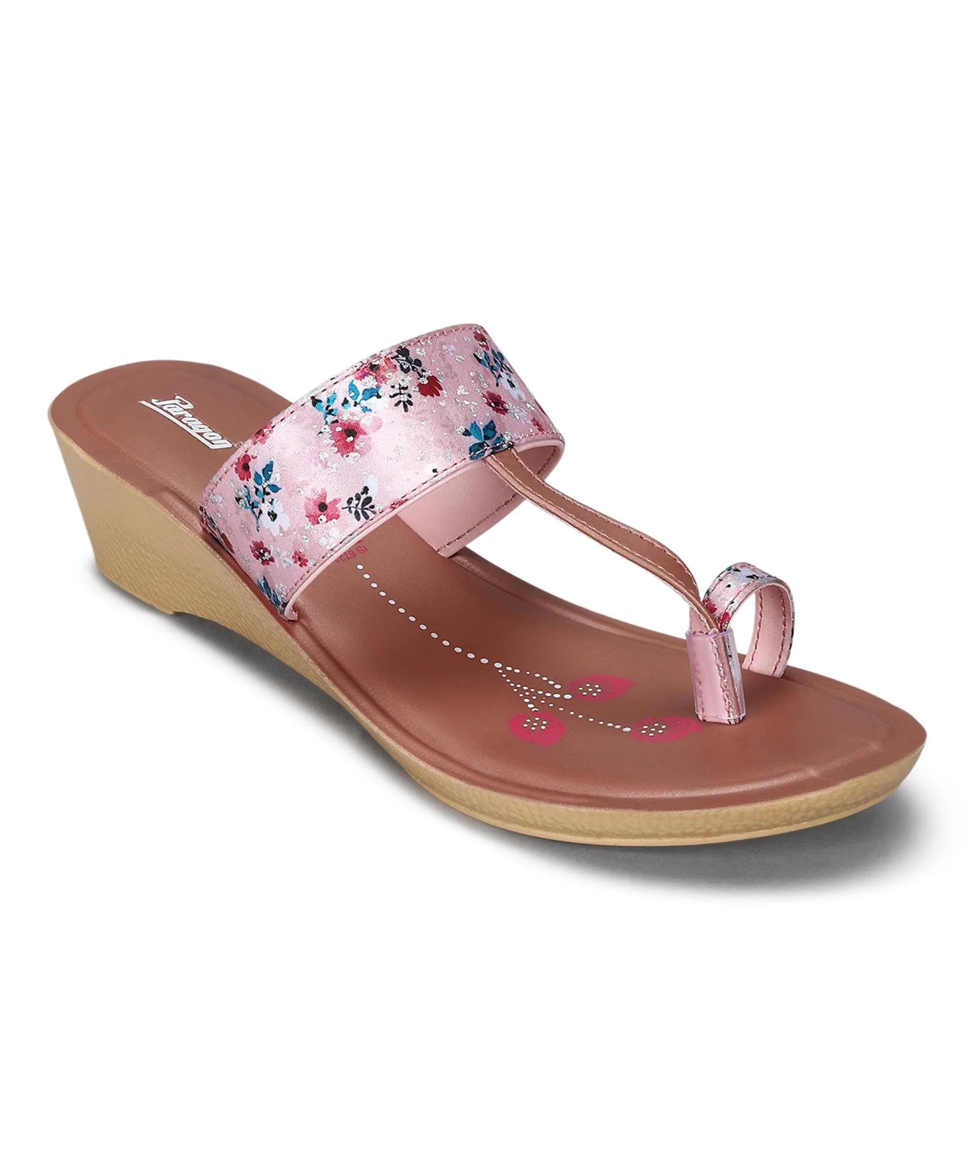 Paragon Women's Slip On Wedges Peach Sandal | Durable Dailywear Sandals
