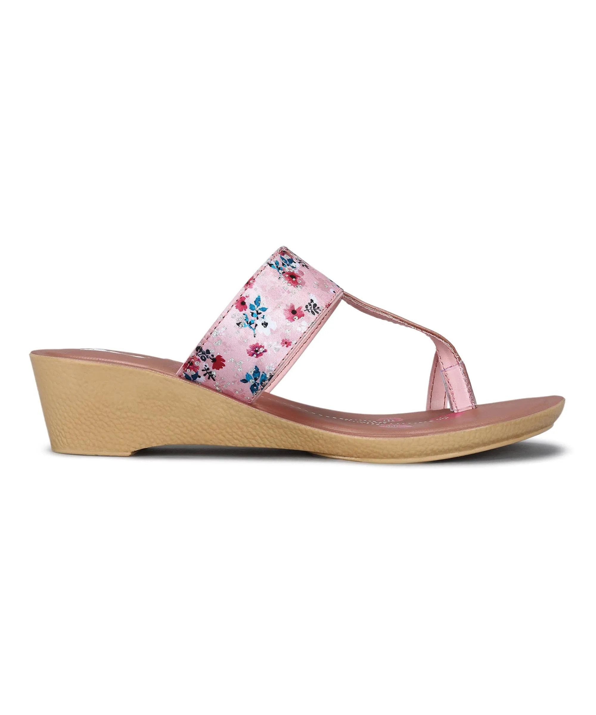 Paragon Women's Slip On Wedges Peach Sandal | Durable Dailywear Sandals