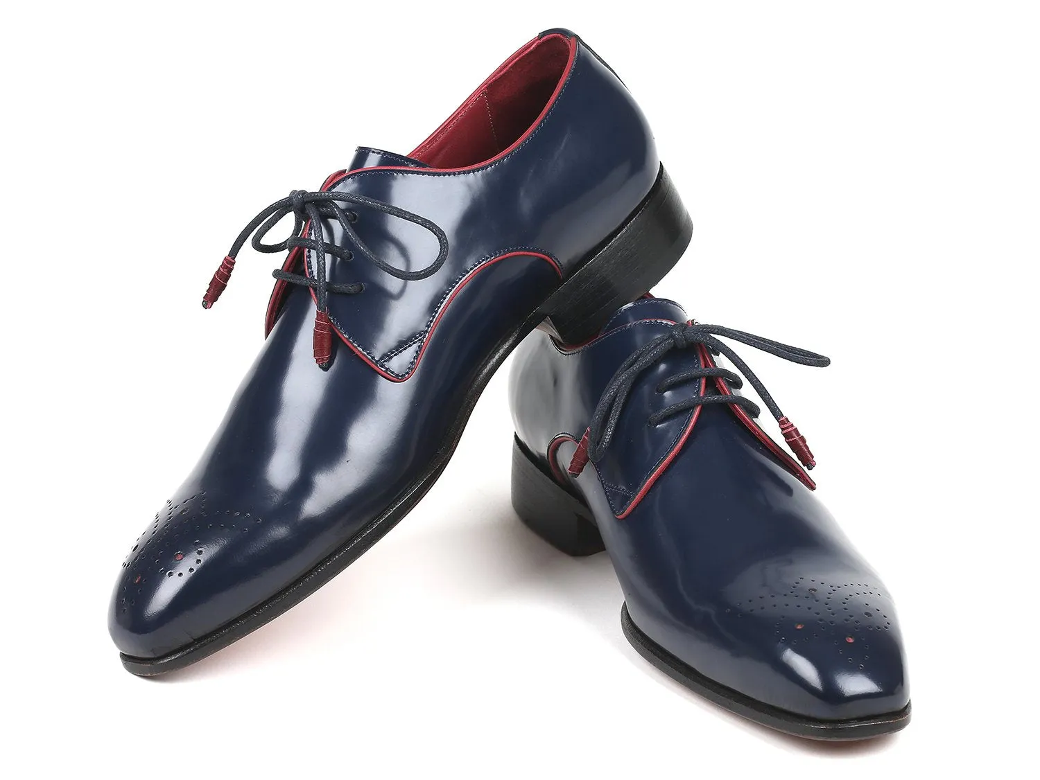 Paul Parkman Shoes Paul Parkman Medallion Toe Derby Shoes in Navy