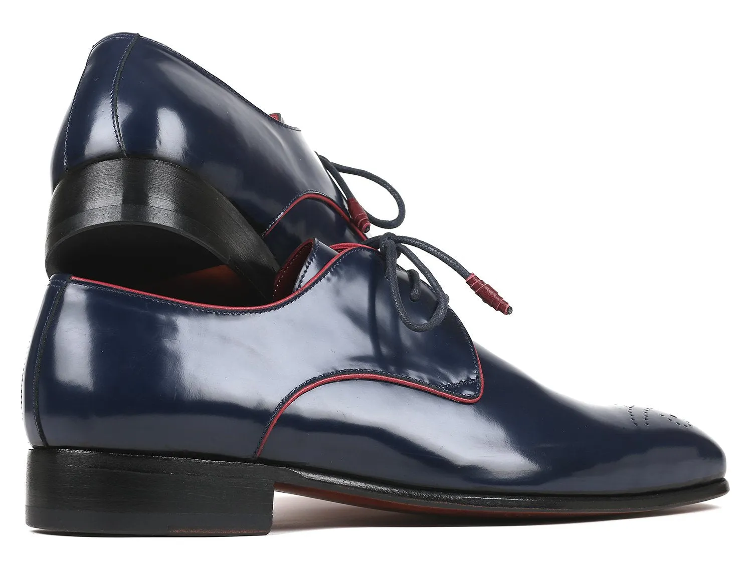Paul Parkman Shoes Paul Parkman Medallion Toe Derby Shoes in Navy