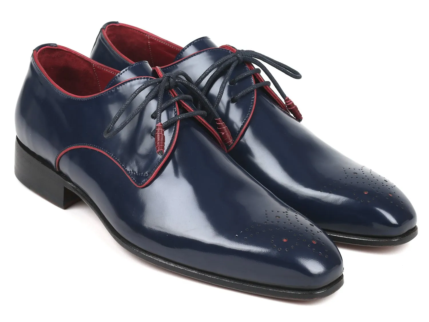 Paul Parkman Shoes Paul Parkman Medallion Toe Derby Shoes in Navy