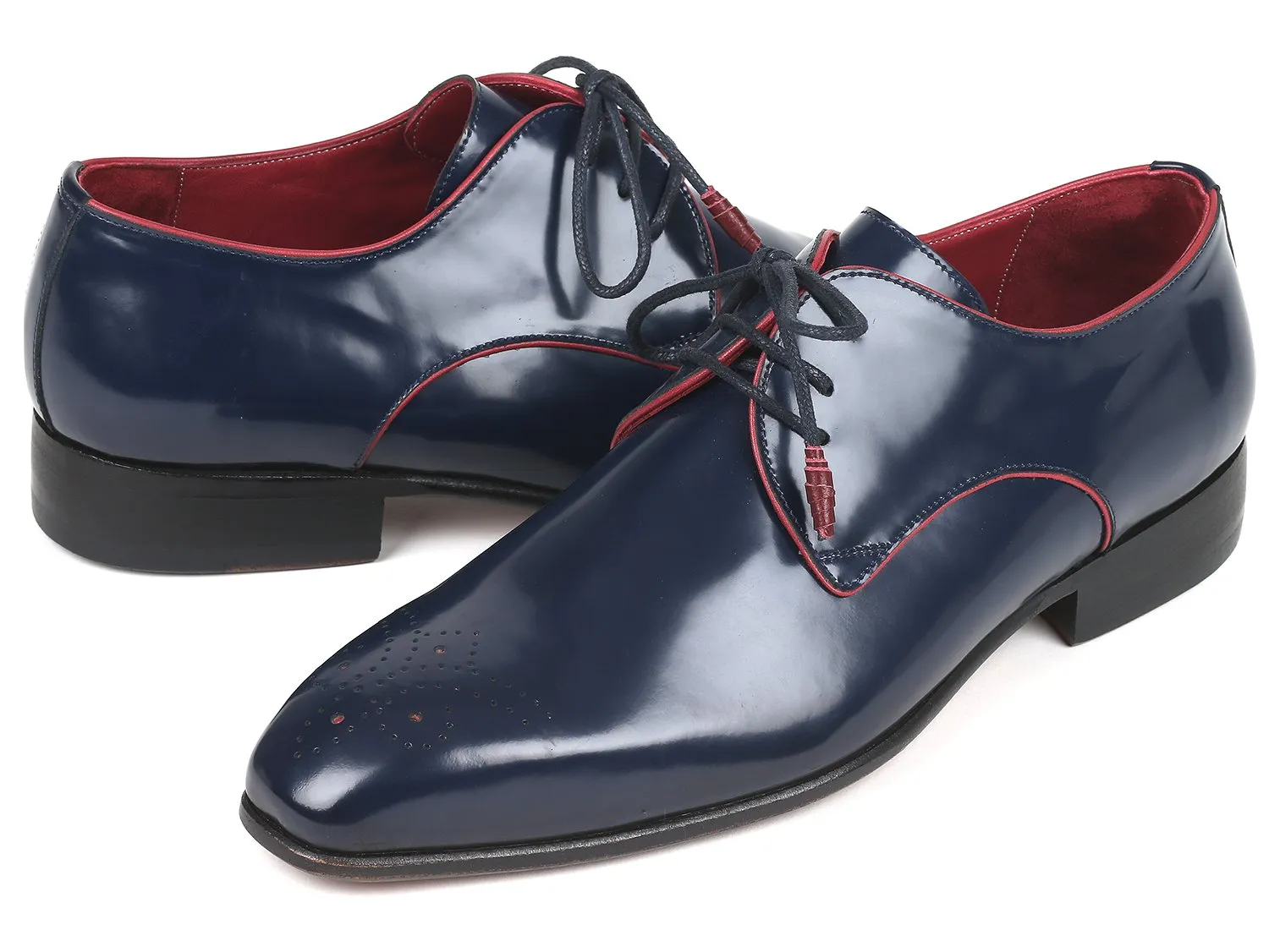 Paul Parkman Shoes Paul Parkman Medallion Toe Derby Shoes in Navy